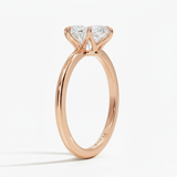 Classic Petal Oval Solitaire Six Prong Setting Engagement Ring, thumbnail 11