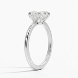 Classic Petal Oval Solitaire Six Prong Setting Engagement Ring, thumbnail 8