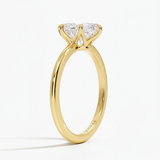 Classic Petal Oval Solitaire Six Prong Setting Engagement Ring, thumbnail 5