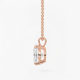 Classic Simple Oval Diamond Solitaire Necklace, thumbnail 13