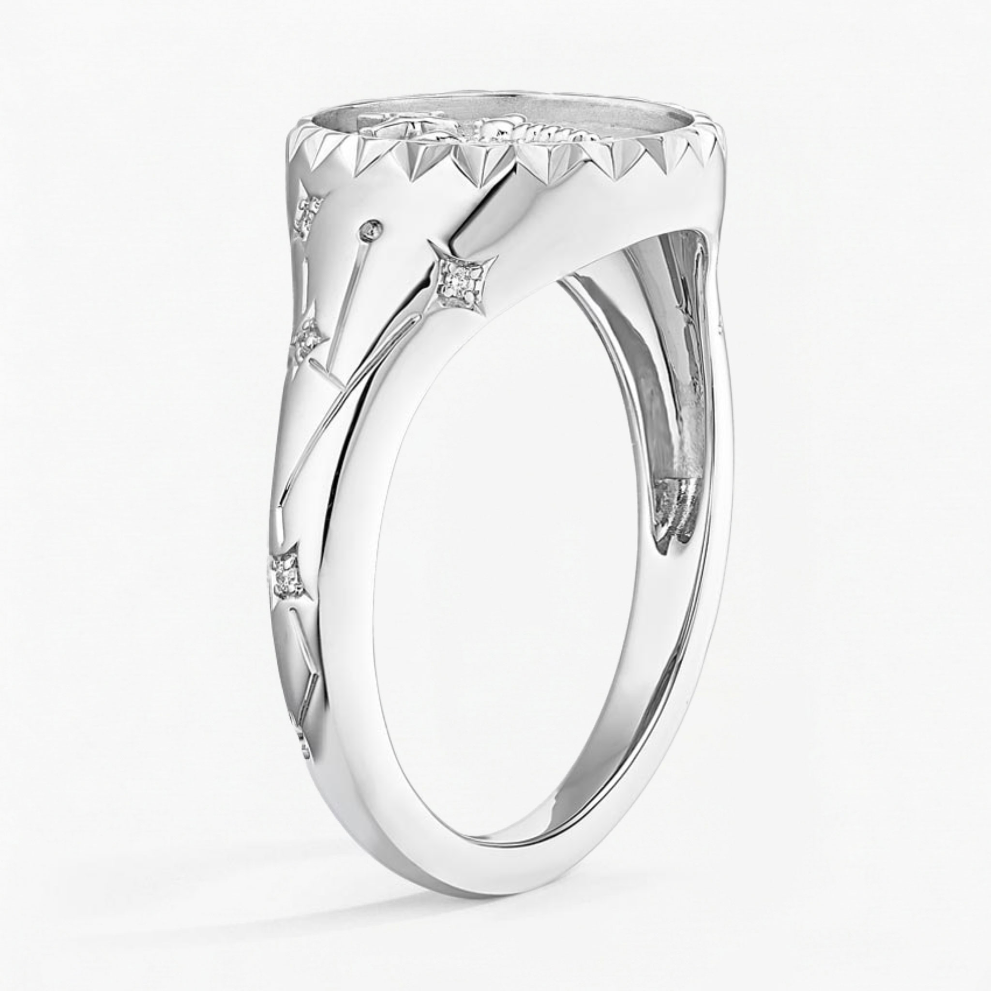Scorpio Zodiac Icon Signet Diamond Ring
