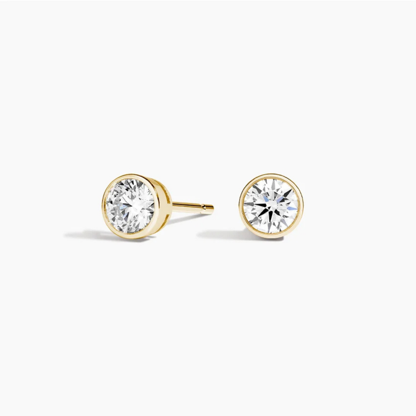 Round Diamond Bezel Set Studs