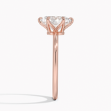 Classic Petal Oval Solitaire Six Prong Setting Engagement Ring, thumbnail 12