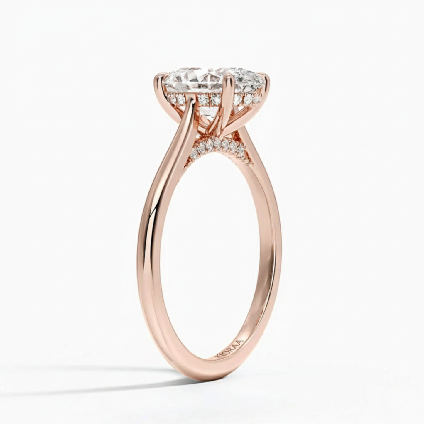 Oval Diamond Hidden Halo Solitaire Engagement Ring