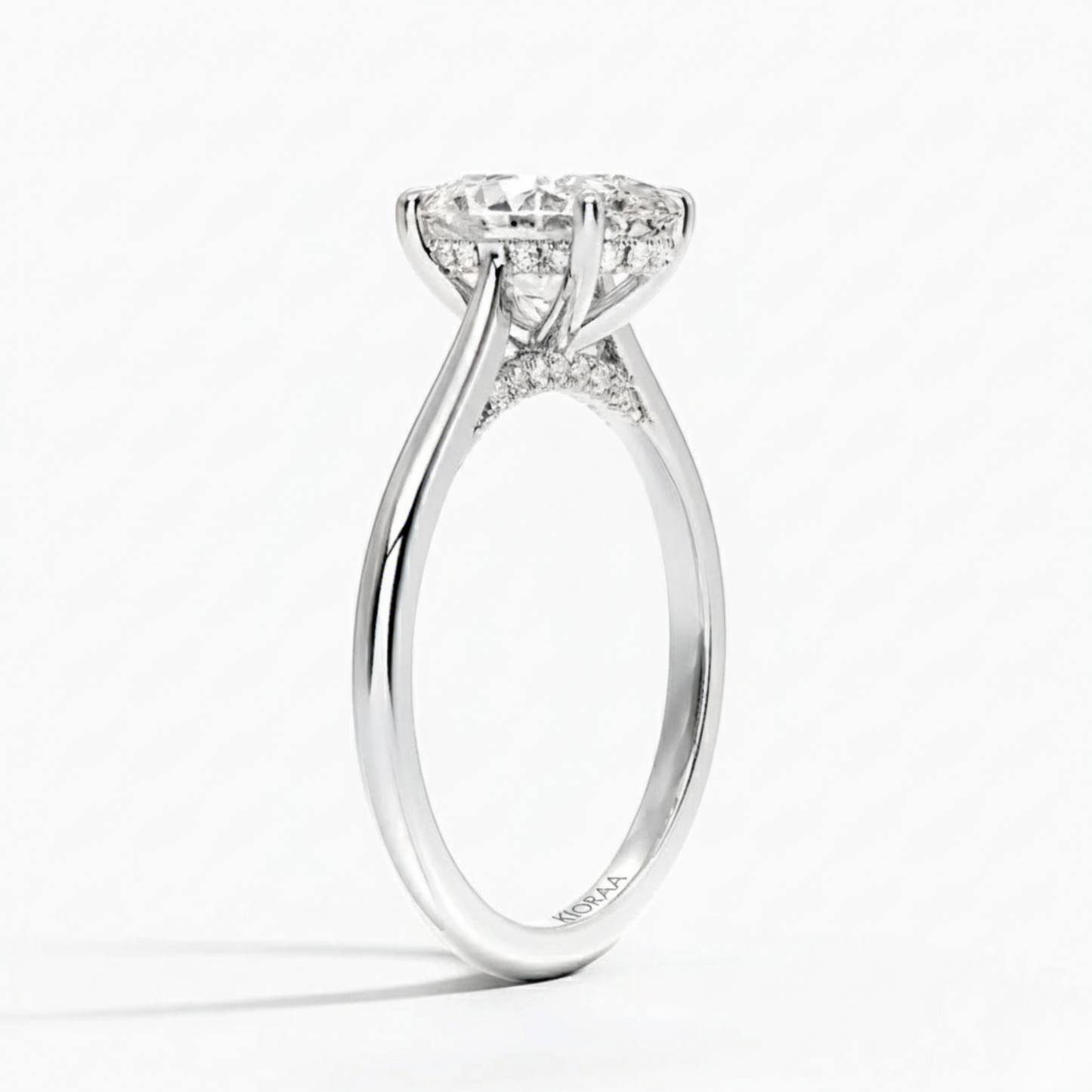 Oval Diamond Hidden Halo Solitaire Engagement Ring