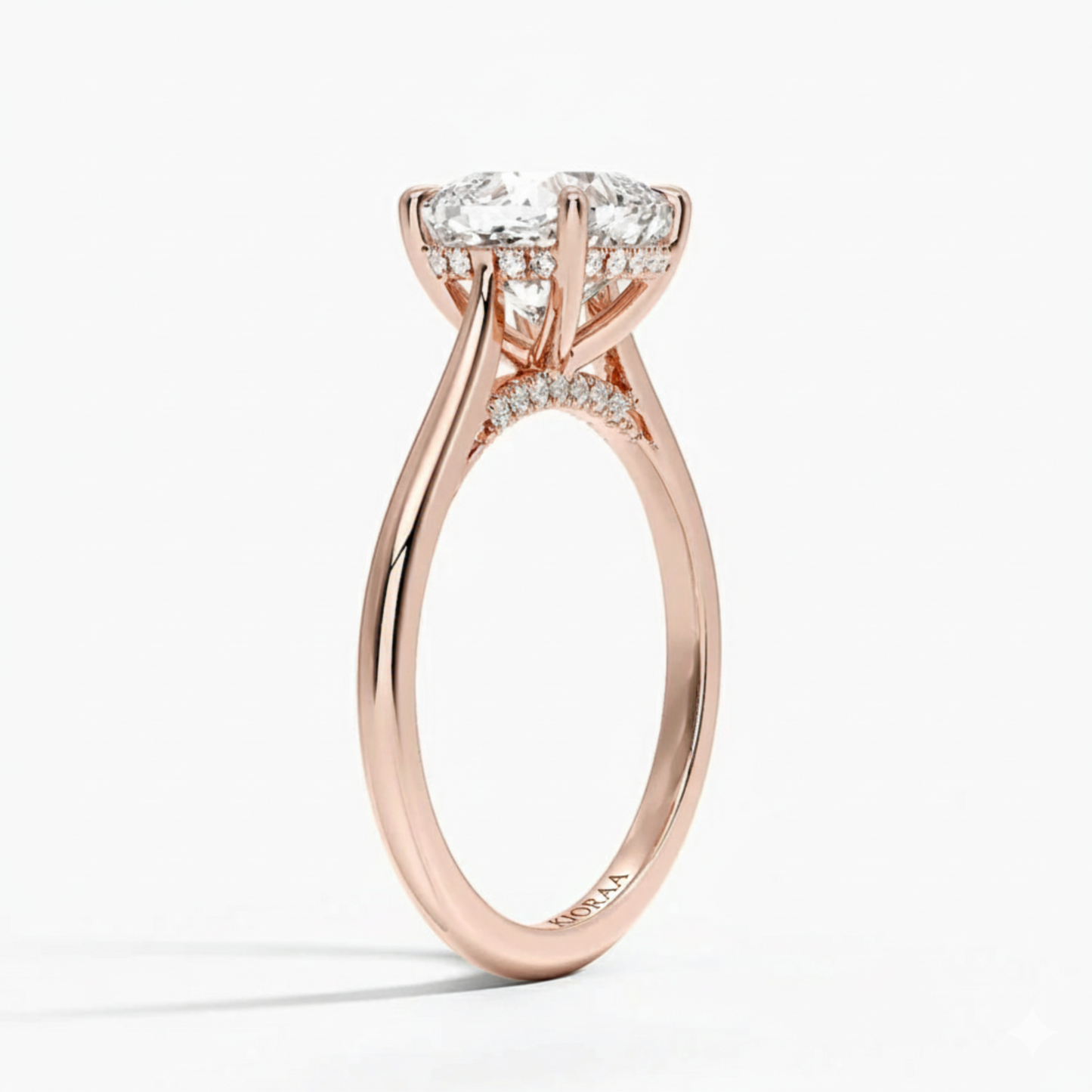 Cushion  Diamond Hidden Halo Solitaire Engagement Ring