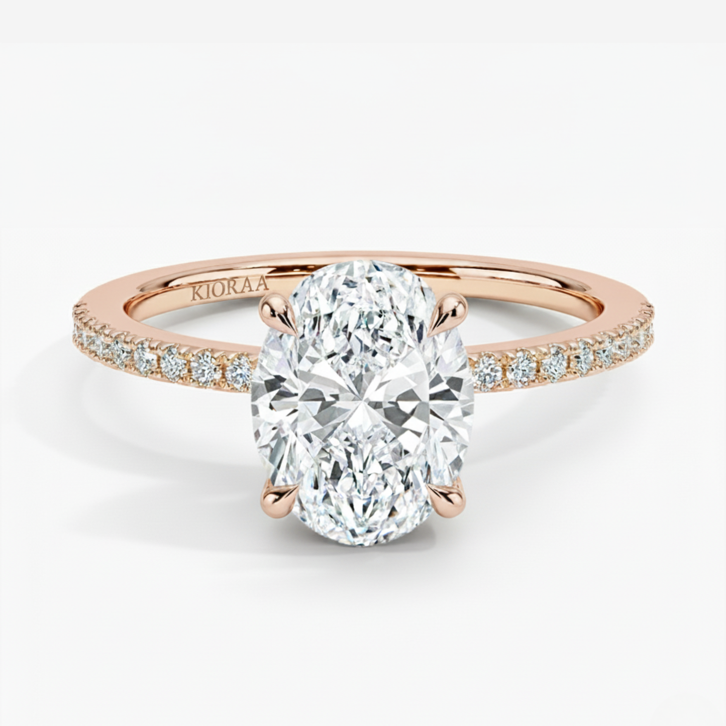 Oval Cut Hidden Halo Solitaire Engagement Ring