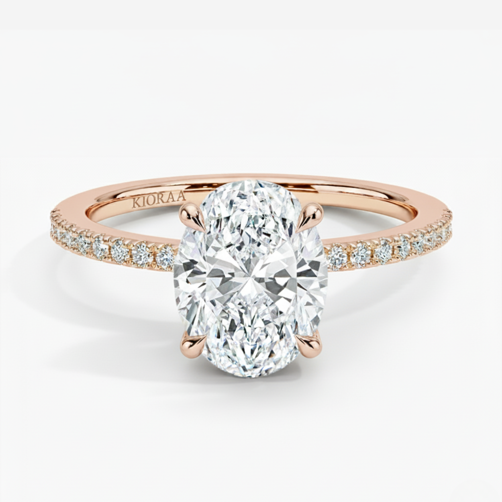 Oval Cut Hidden Halo Solitaire Engagement Ring