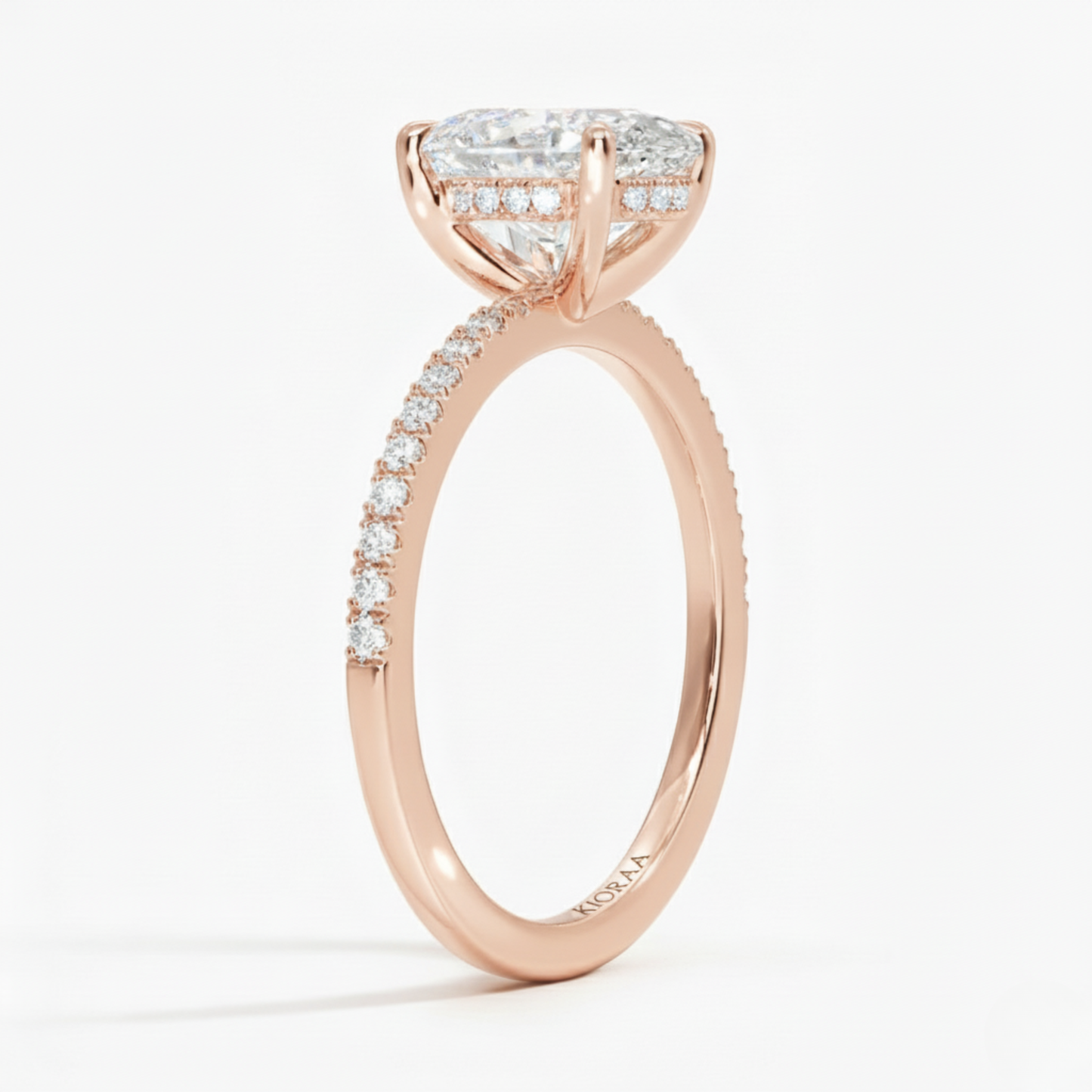 Oval Cut Hidden Halo Solitaire Engagement Ring