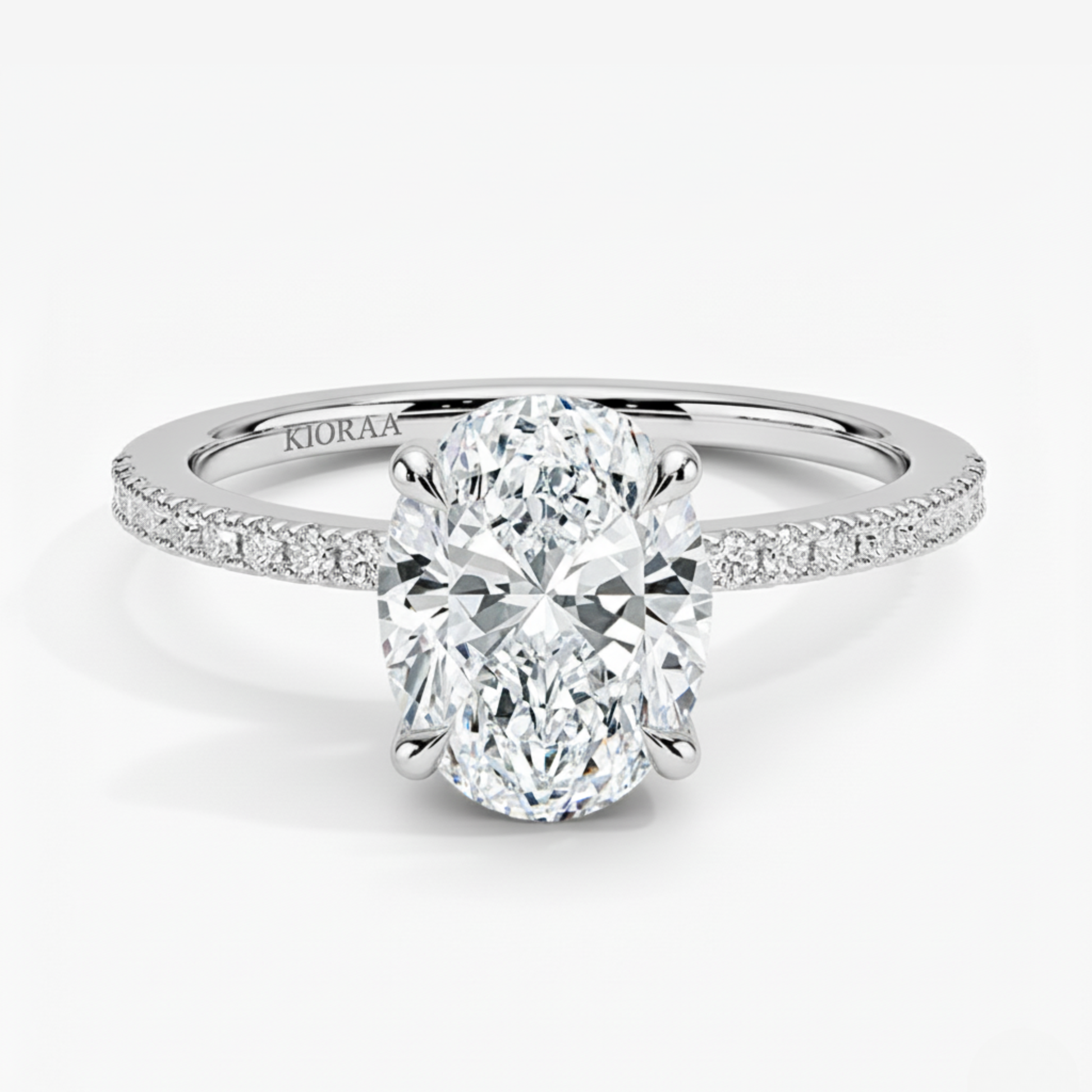 Oval Cut Hidden Halo Solitaire Engagement Ring