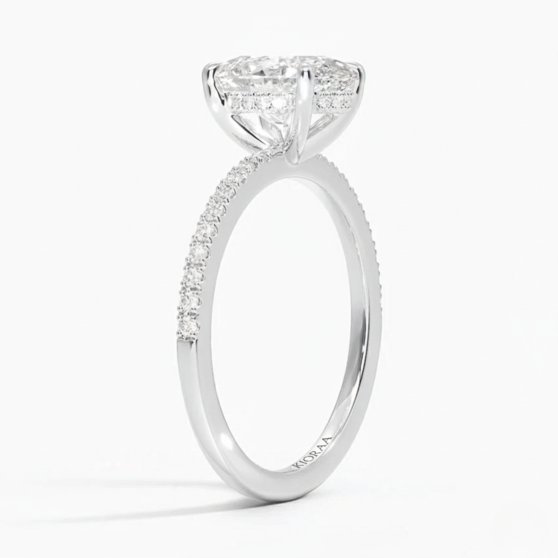 Oval Cut Hidden Halo Solitaire Engagement Ring