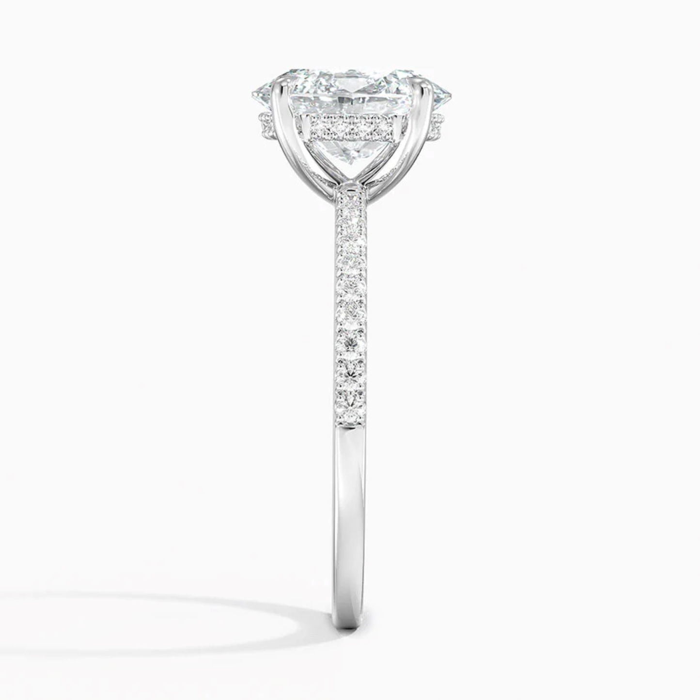 Oval Cut Hidden Halo Solitaire Engagement Ring