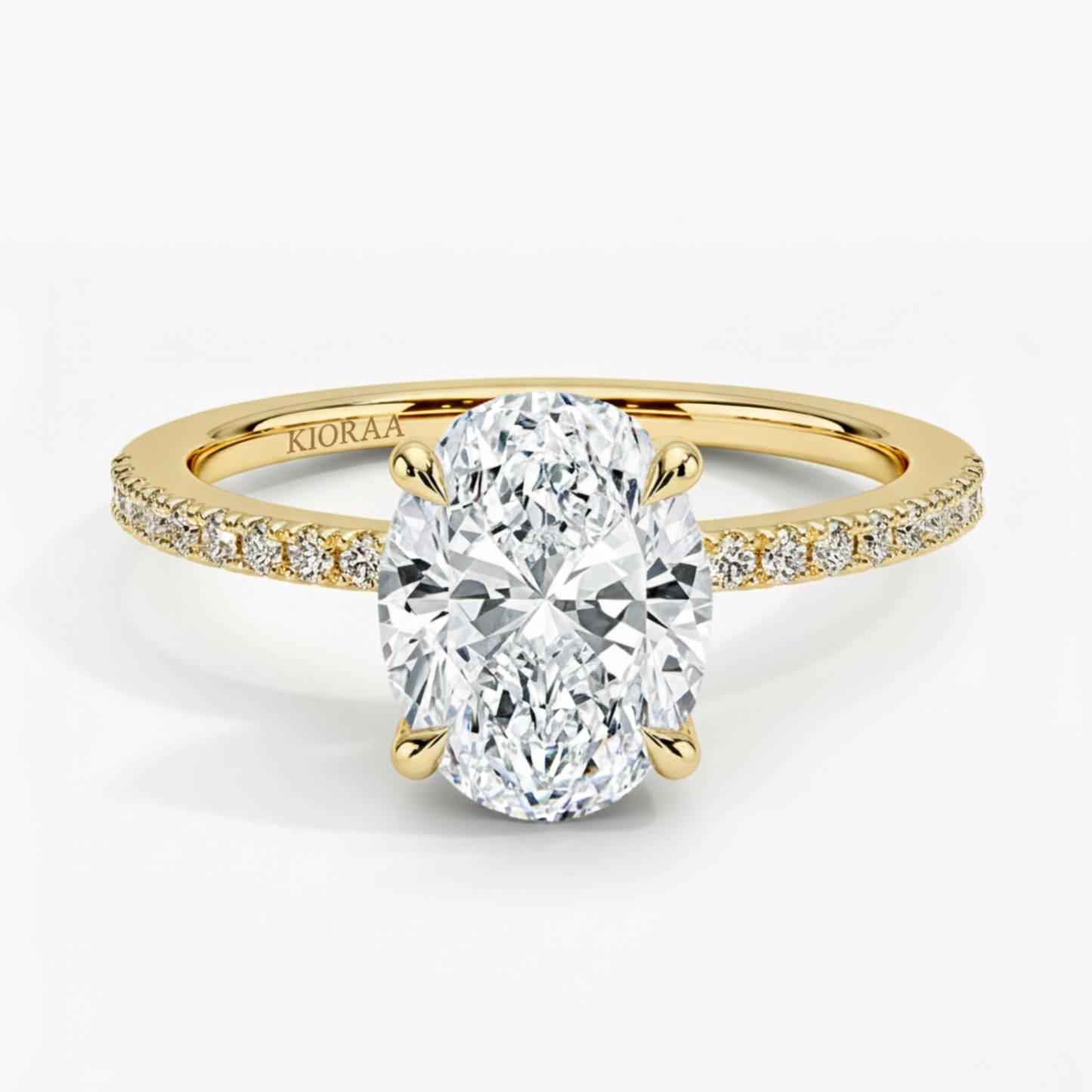 Oval Cut Hidden Halo Solitaire Engagement Ring