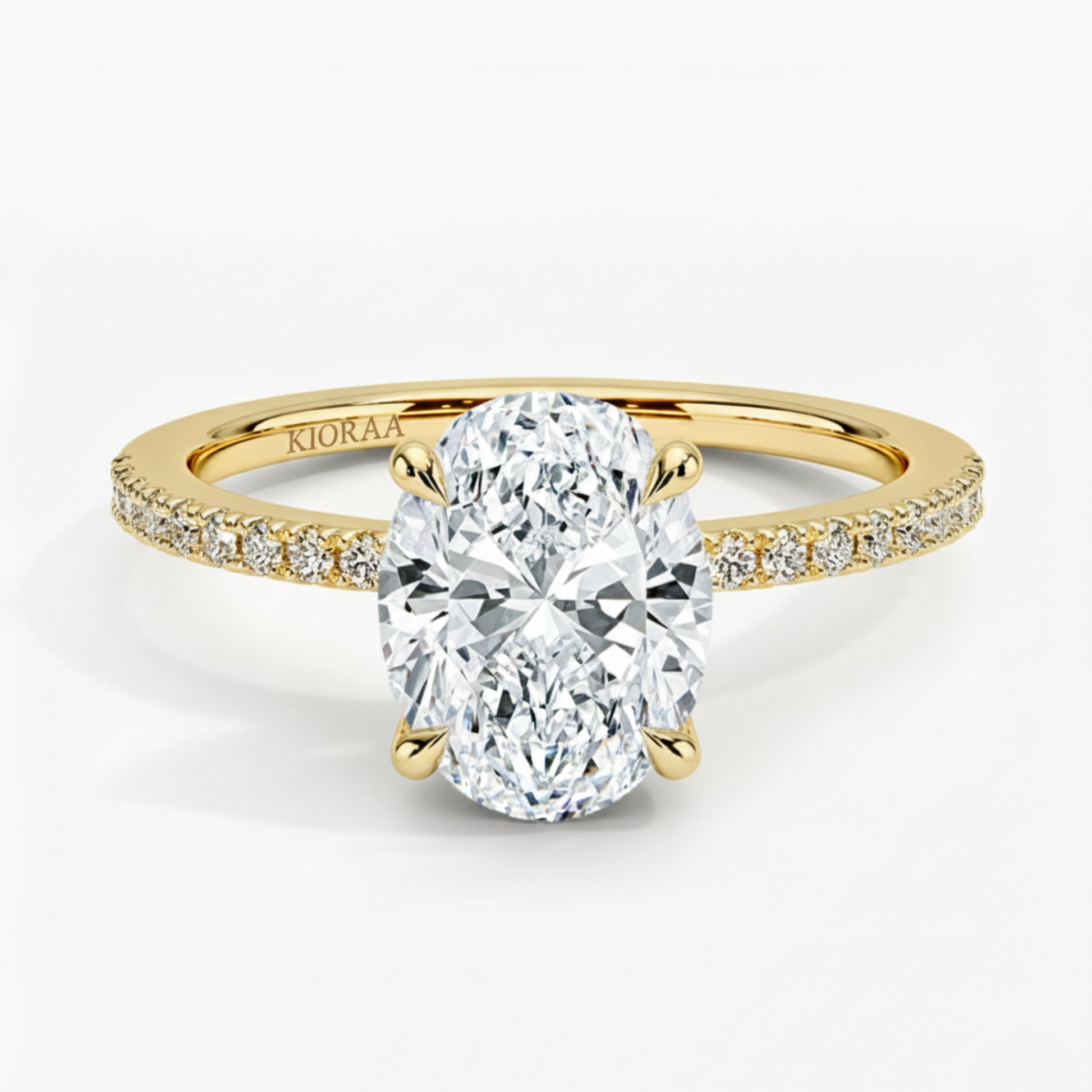 Oval Cut Hidden Halo Solitaire Engagement Ring