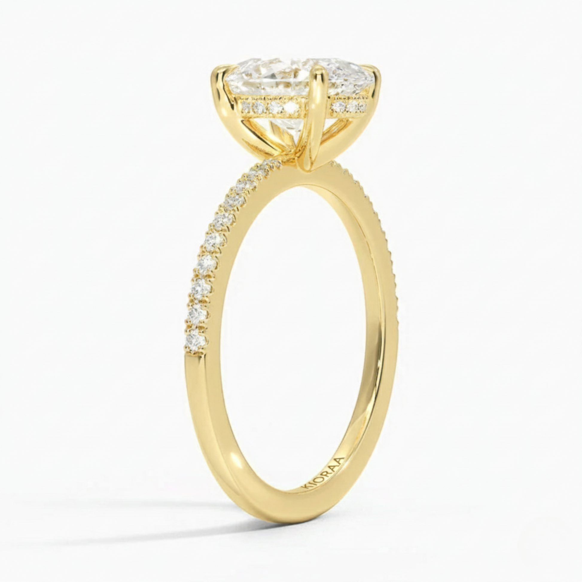 Oval Cut Hidden Halo Solitaire Engagement Ring