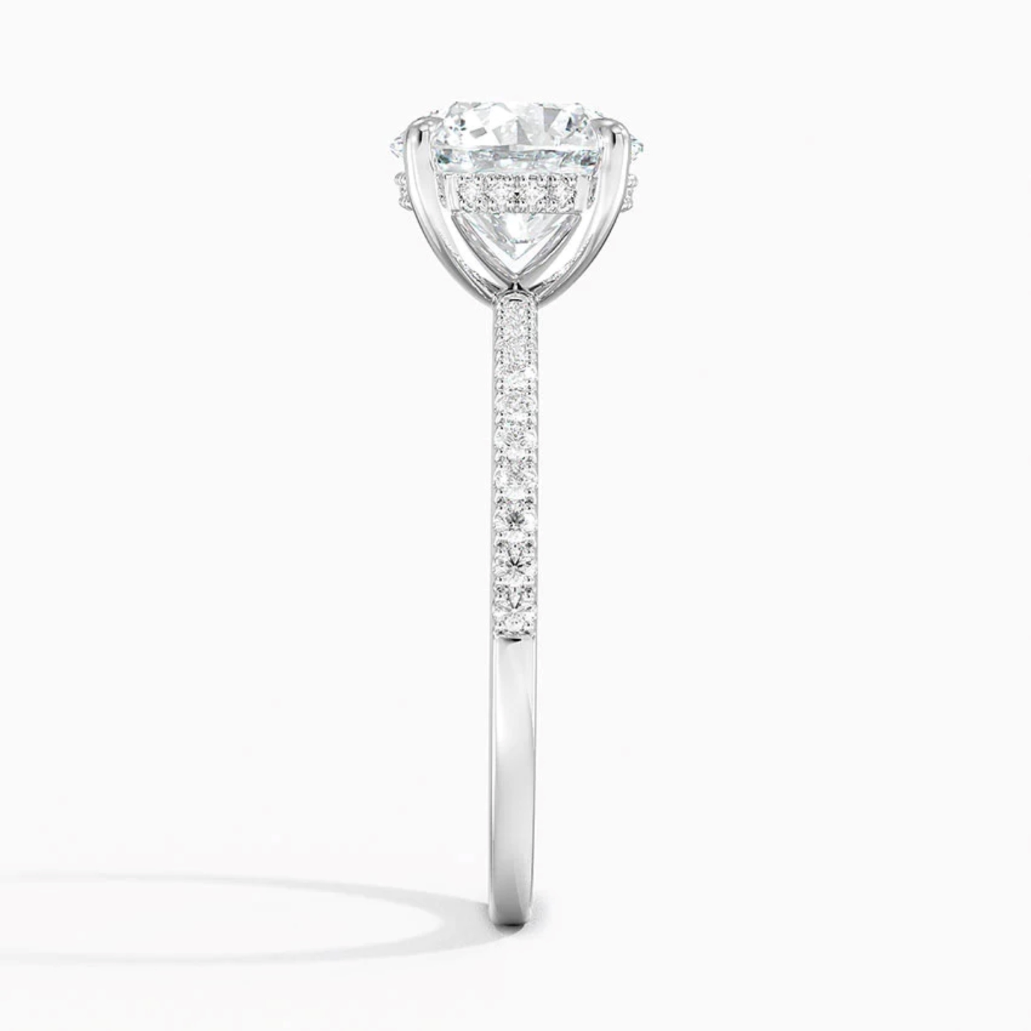 Round Cut Hidden Halo Solitaire Engagement Ring