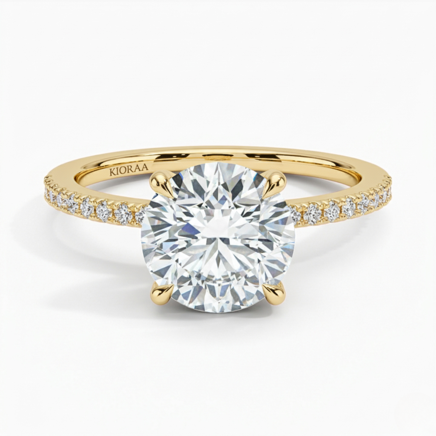 Round Cut Hidden Halo Solitaire Engagement Ring