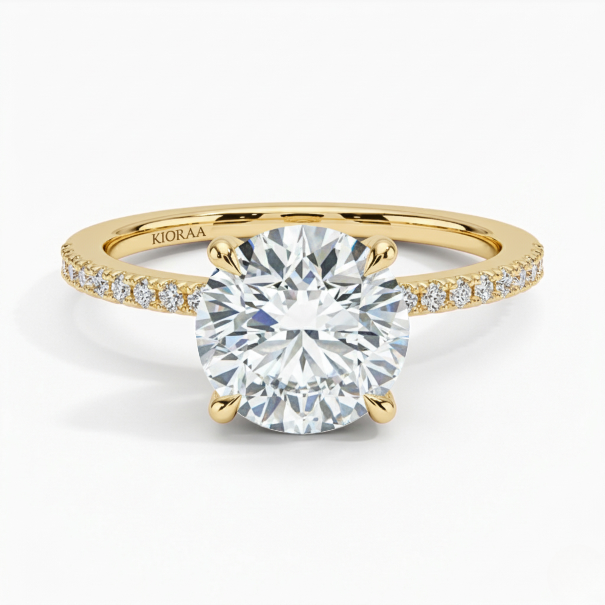 Round Cut Hidden Halo Solitaire Engagement Ring