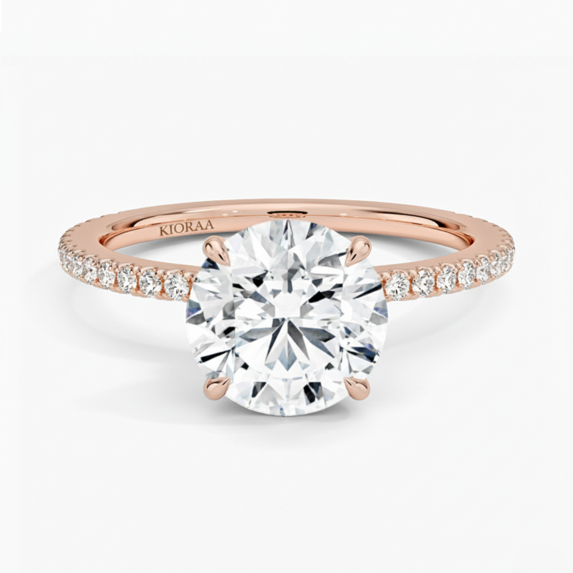 Partial Coverage Round Diamond Engagement  Ring