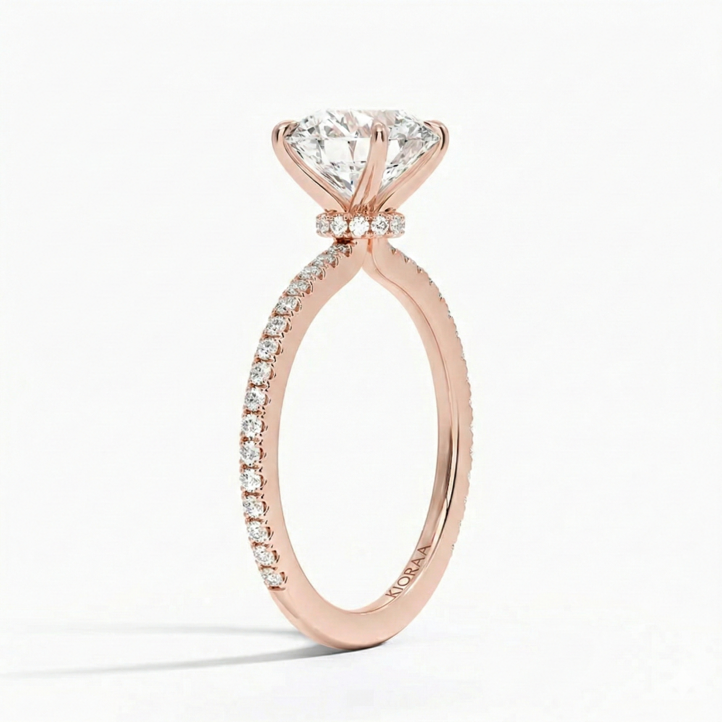 Partial Coverage Round Diamond Engagement  Ring