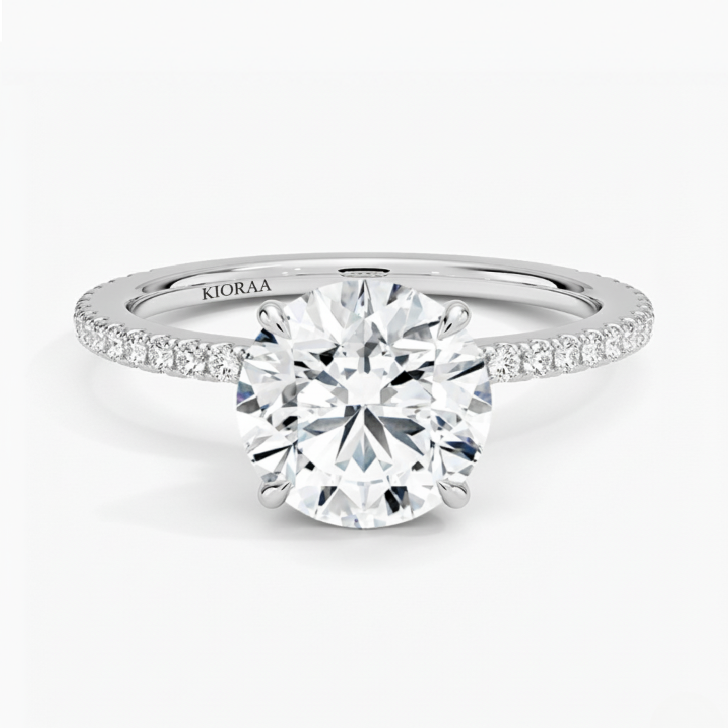 Partial Coverage Round Diamond Engagement  Ring