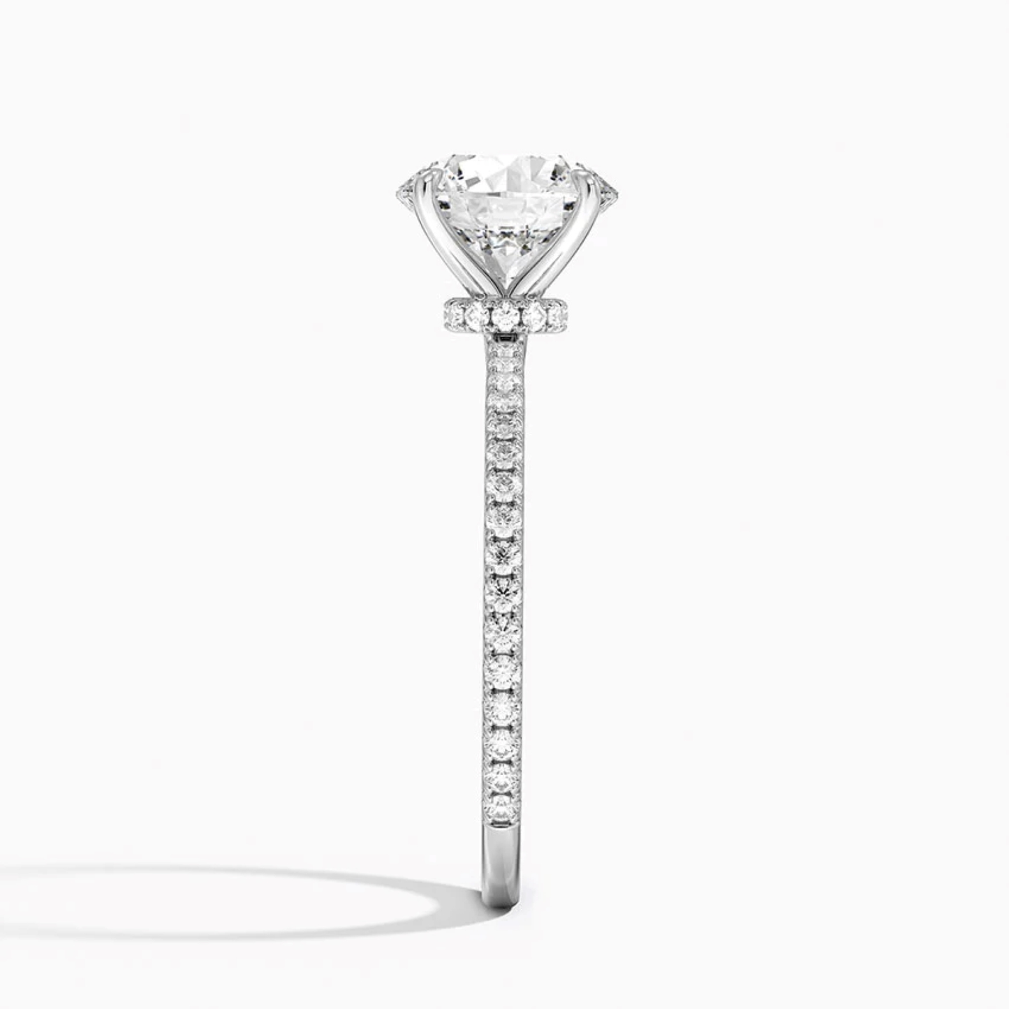 Partial Coverage Round Diamond Engagement  Ring