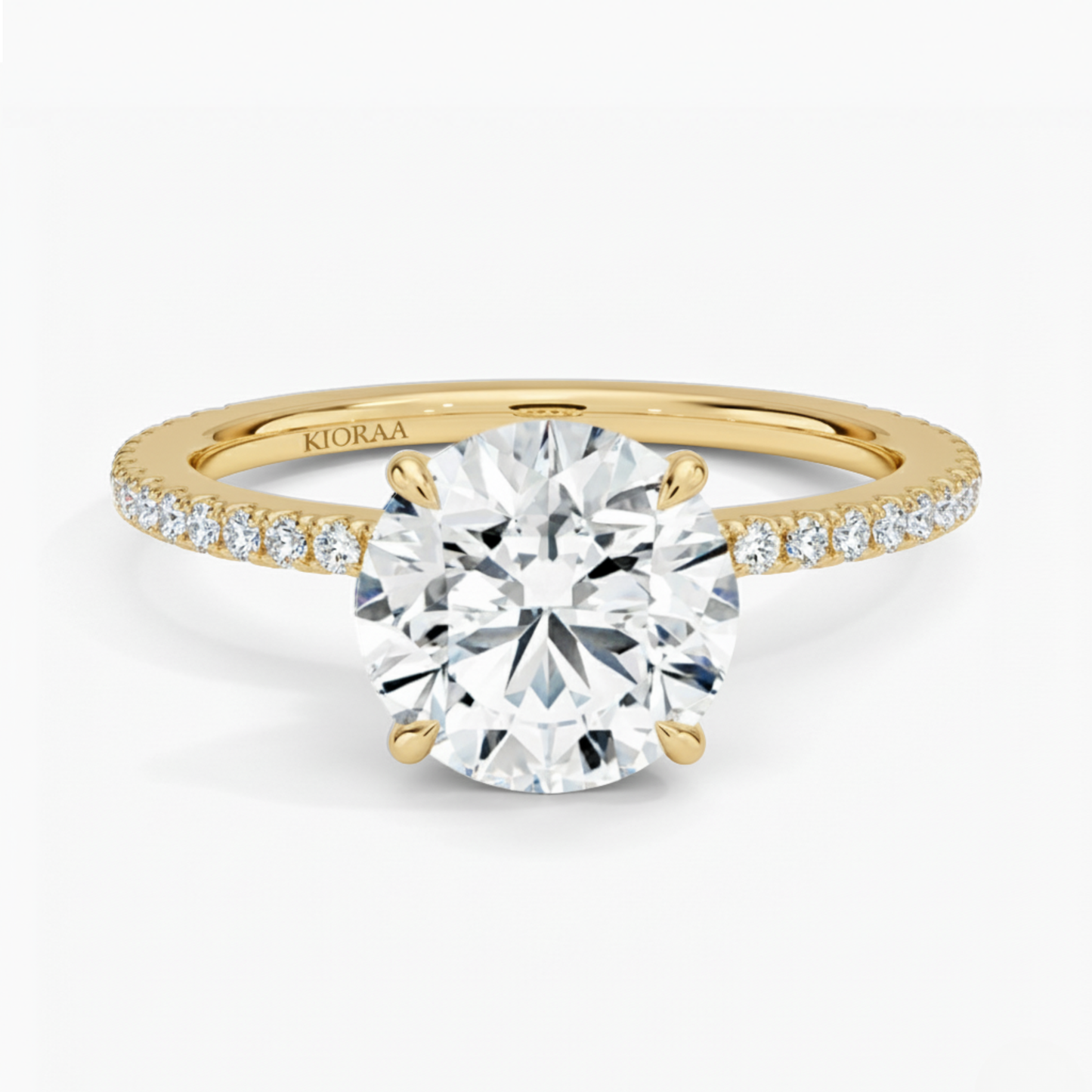 Partial Coverage Round Diamond Engagement  Ring
