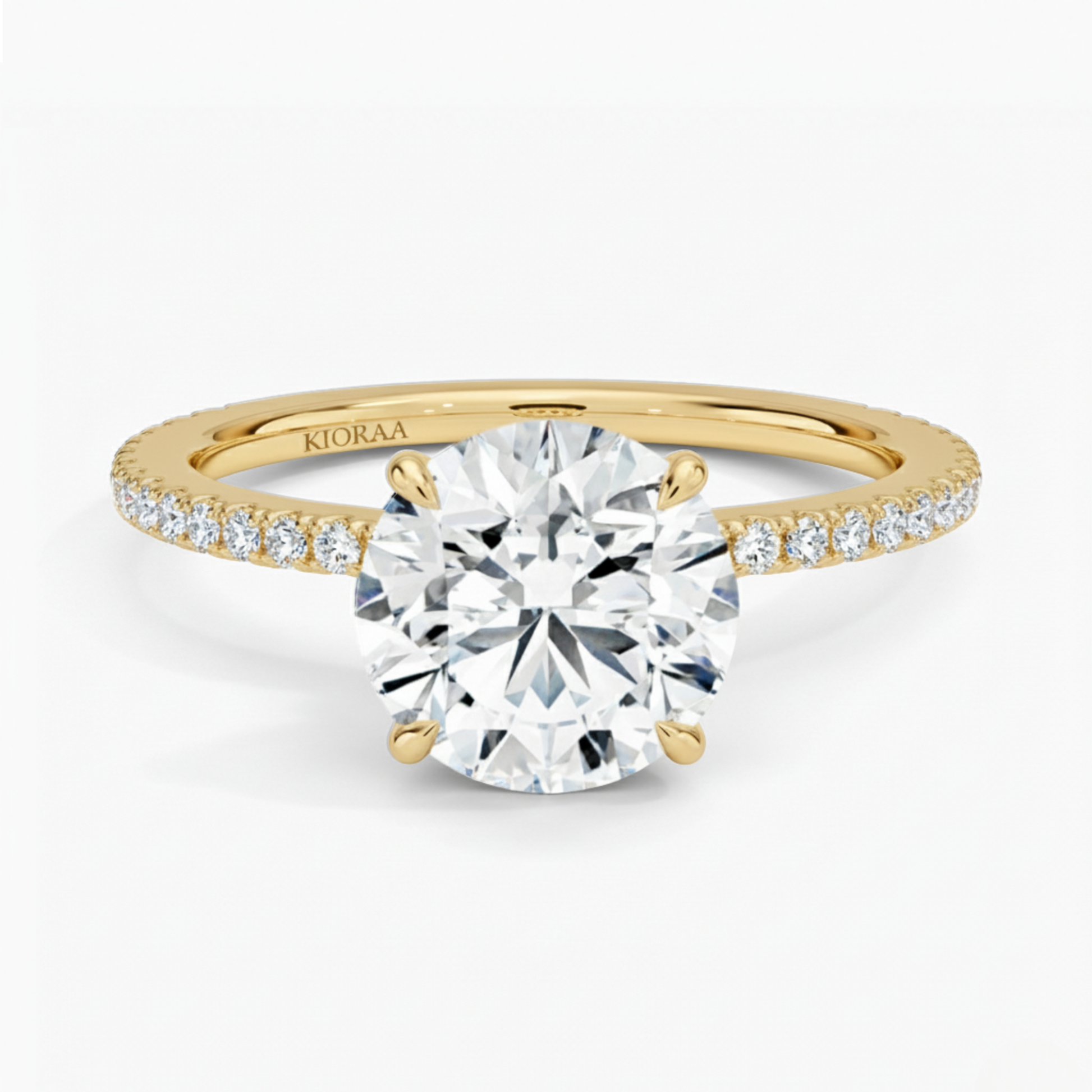 Partial Coverage Round Diamond Engagement  Ring