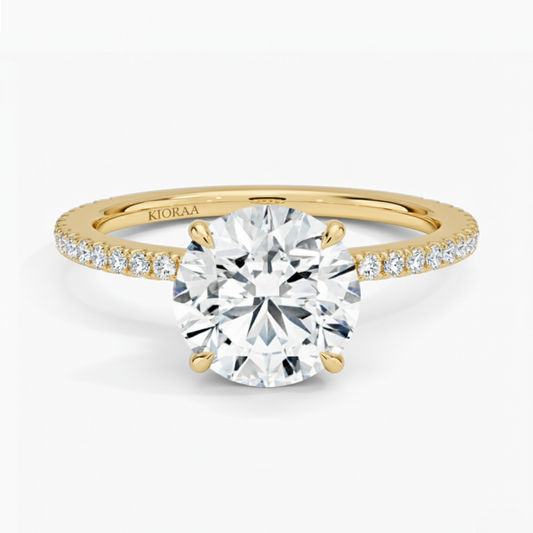 Partial Coverage Round Diamond Engagement  Ring