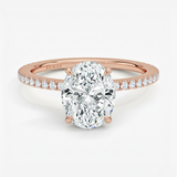Partial Coverage Oval Diamond Engagement  Ring, thumbnail 10