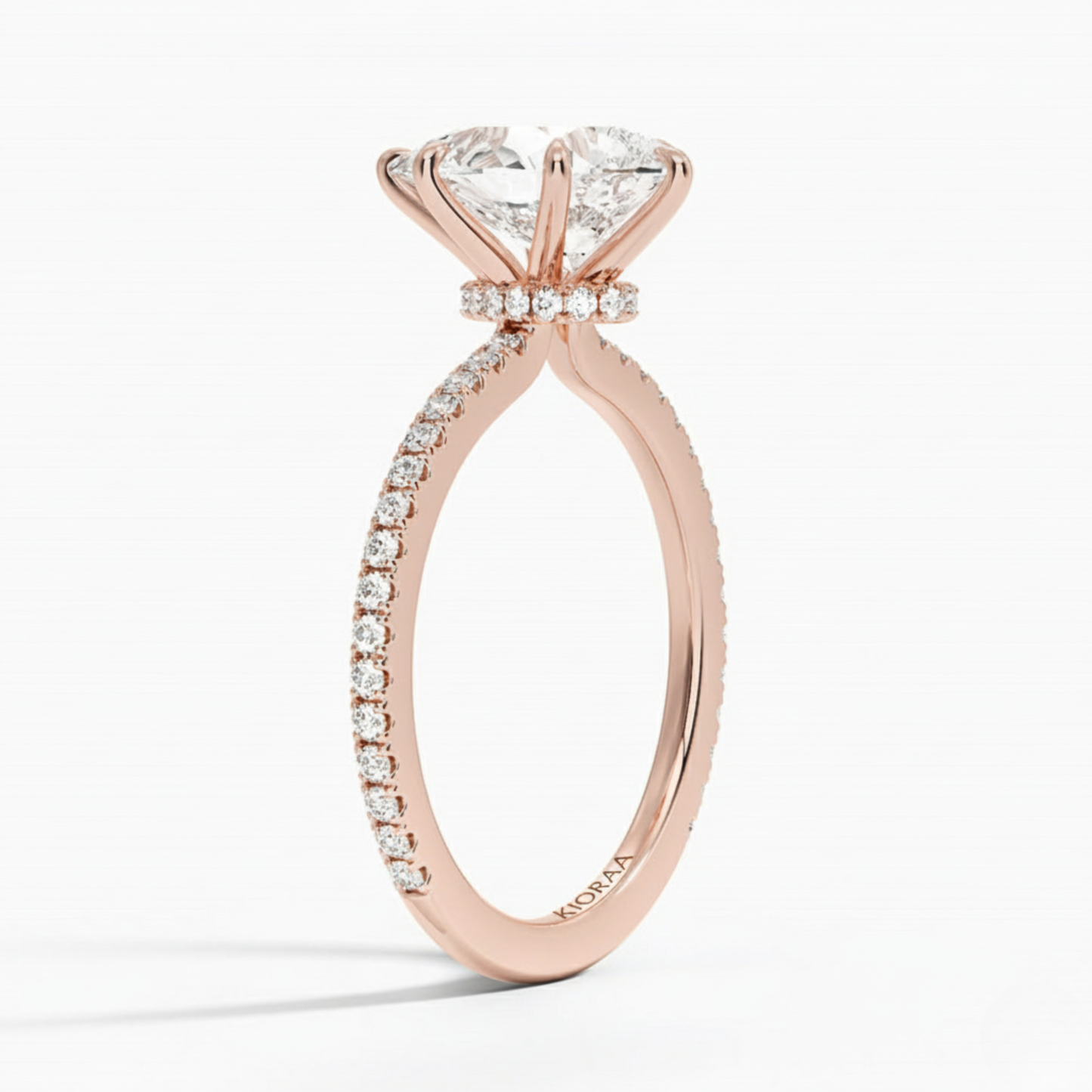 Partial Coverage Pear Diamond Engagement  Ring