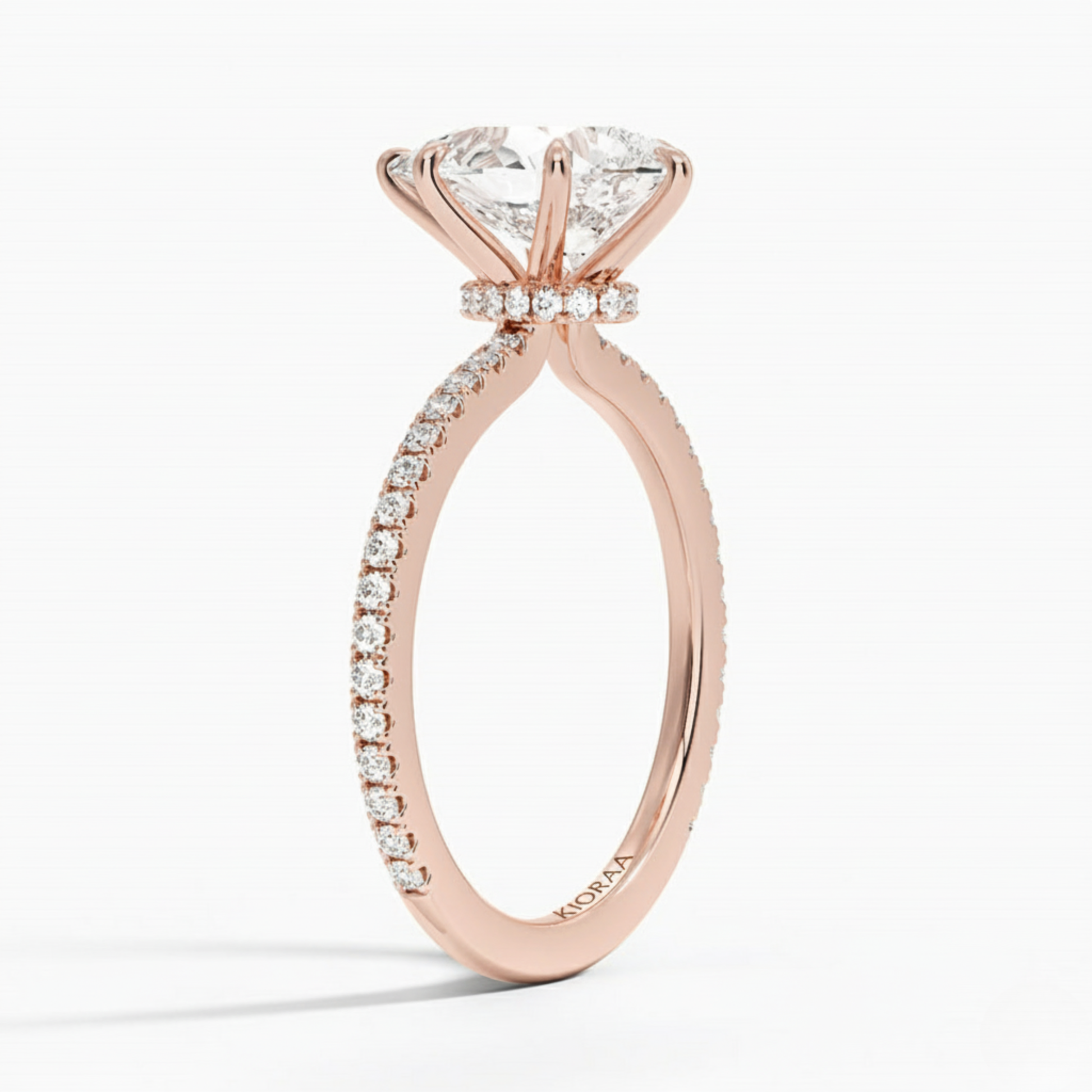 Partial Coverage Pear Diamond Engagement  Ring