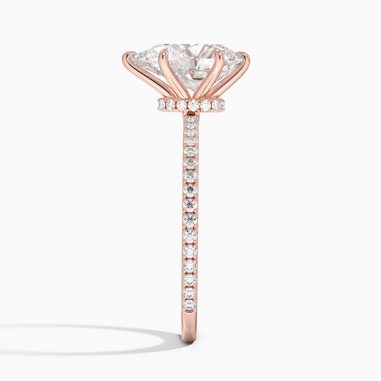 Partial Coverage Pear Diamond Engagement  Ring