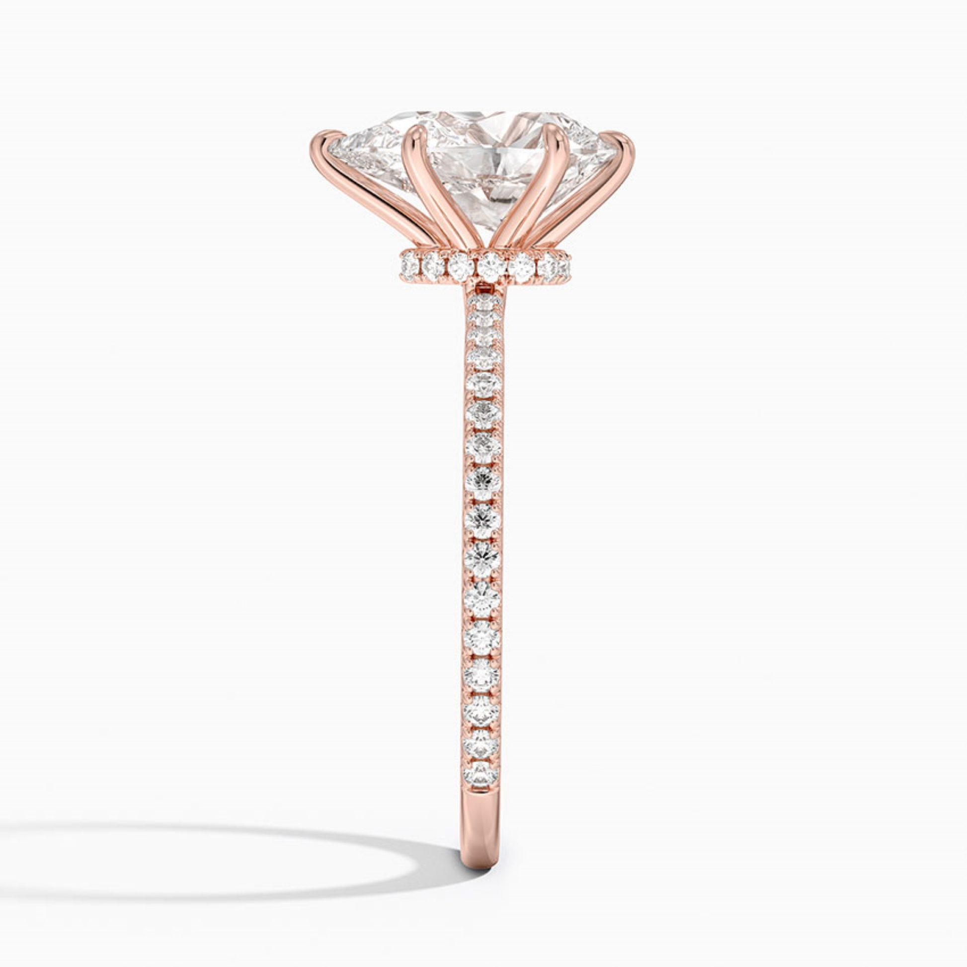 Partial Coverage Pear Diamond Engagement  Ring