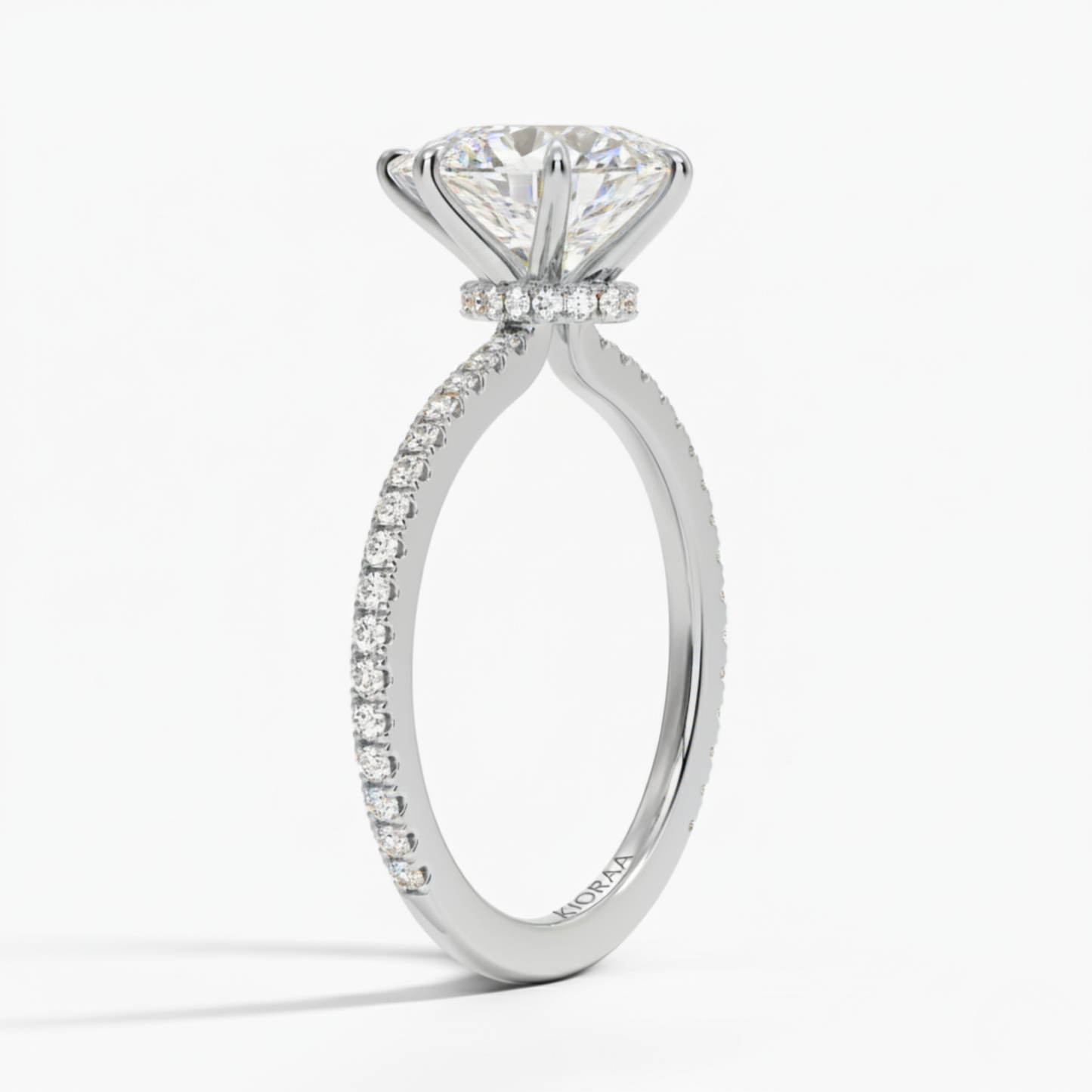 Partial Coverage Pear Diamond Engagement  Ring