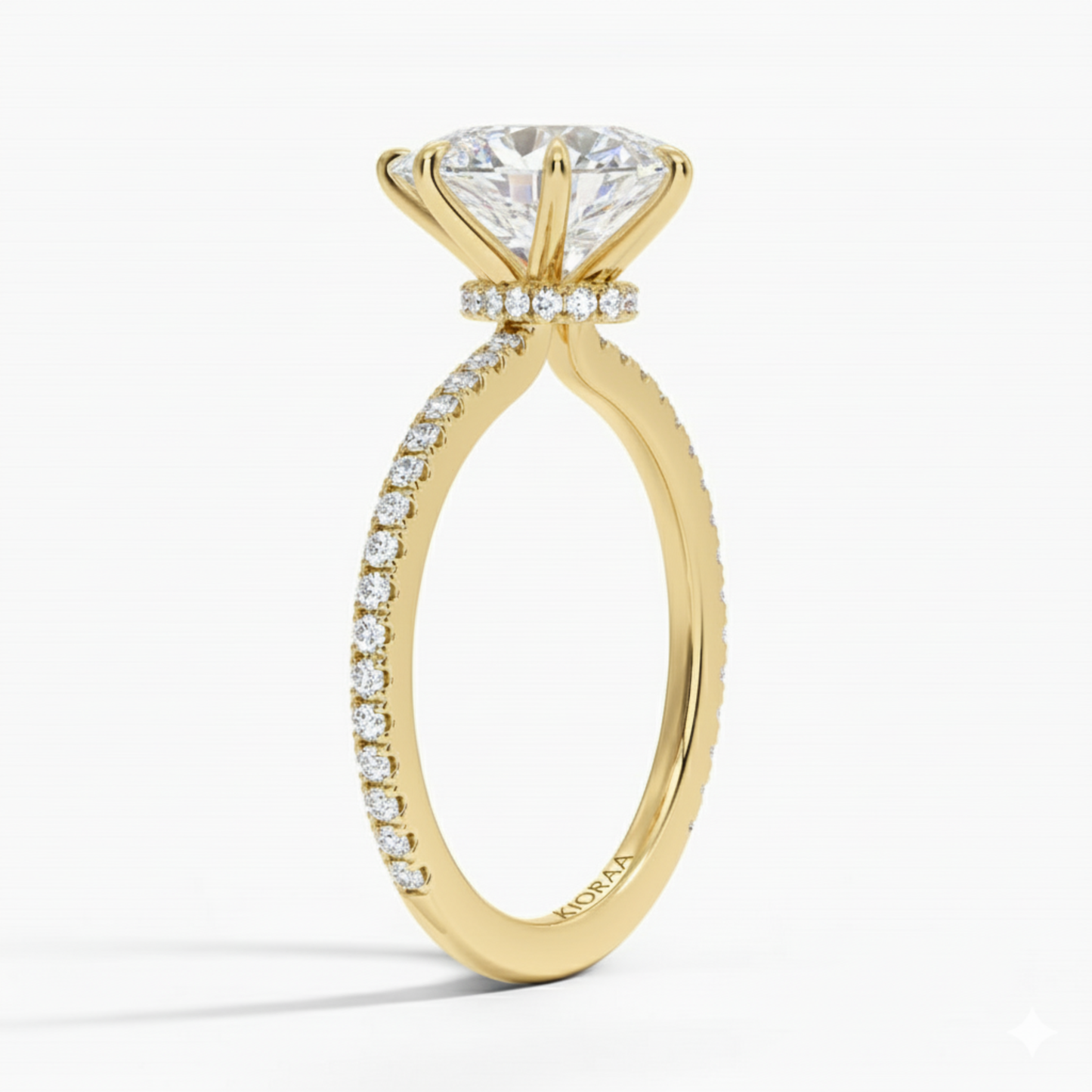 Partial Coverage Pear Diamond Engagement  Ring