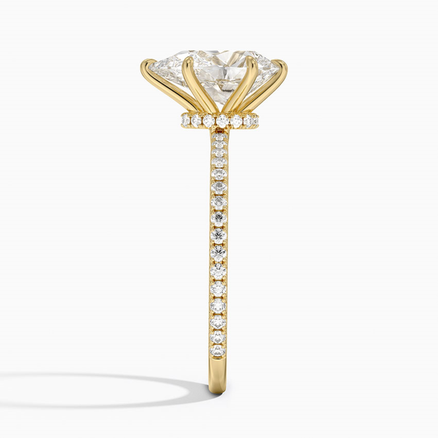 Partial Coverage Pear Diamond Engagement  Ring
