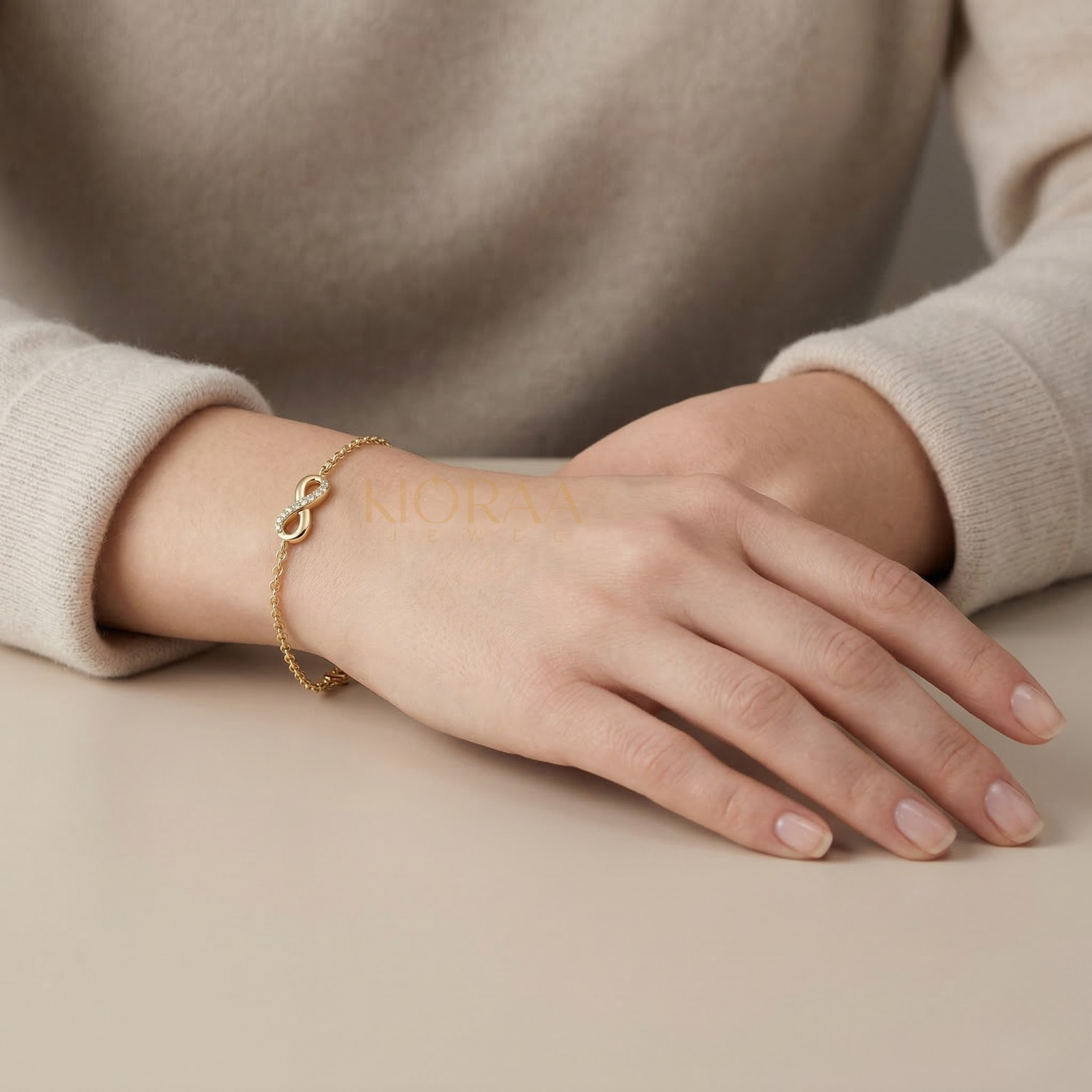 Lab Diamond Infinity Chain Bracelet