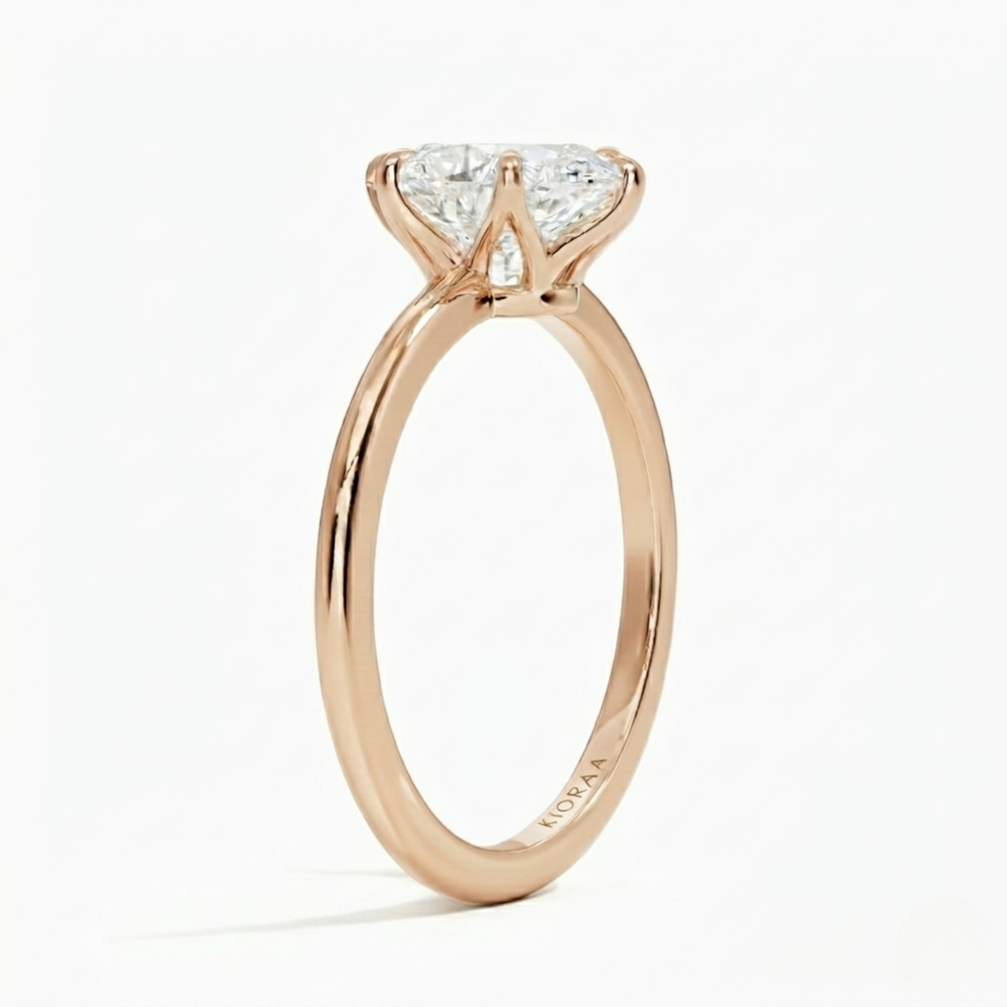 Classic Petal Round Solitaire Engagement Ring