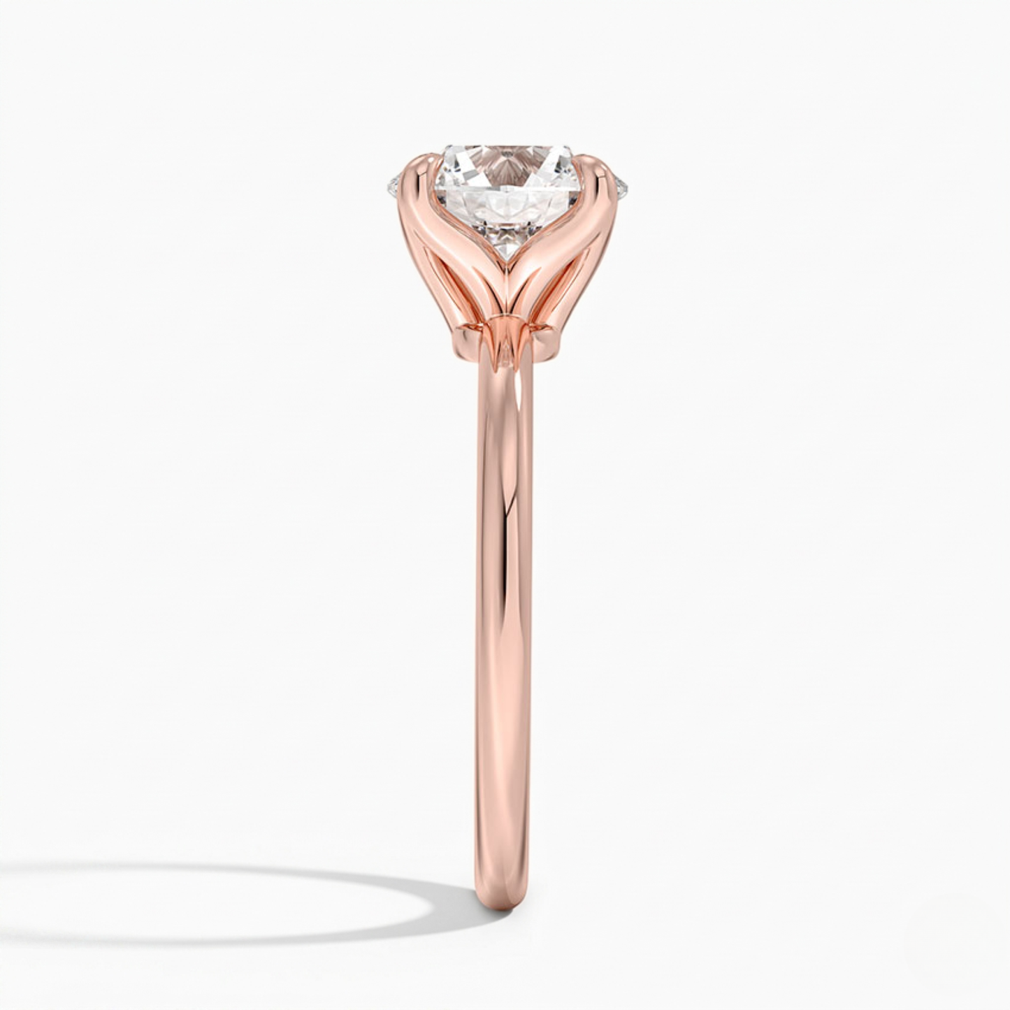 Classic Petal Round Solitaire Engagement Ring