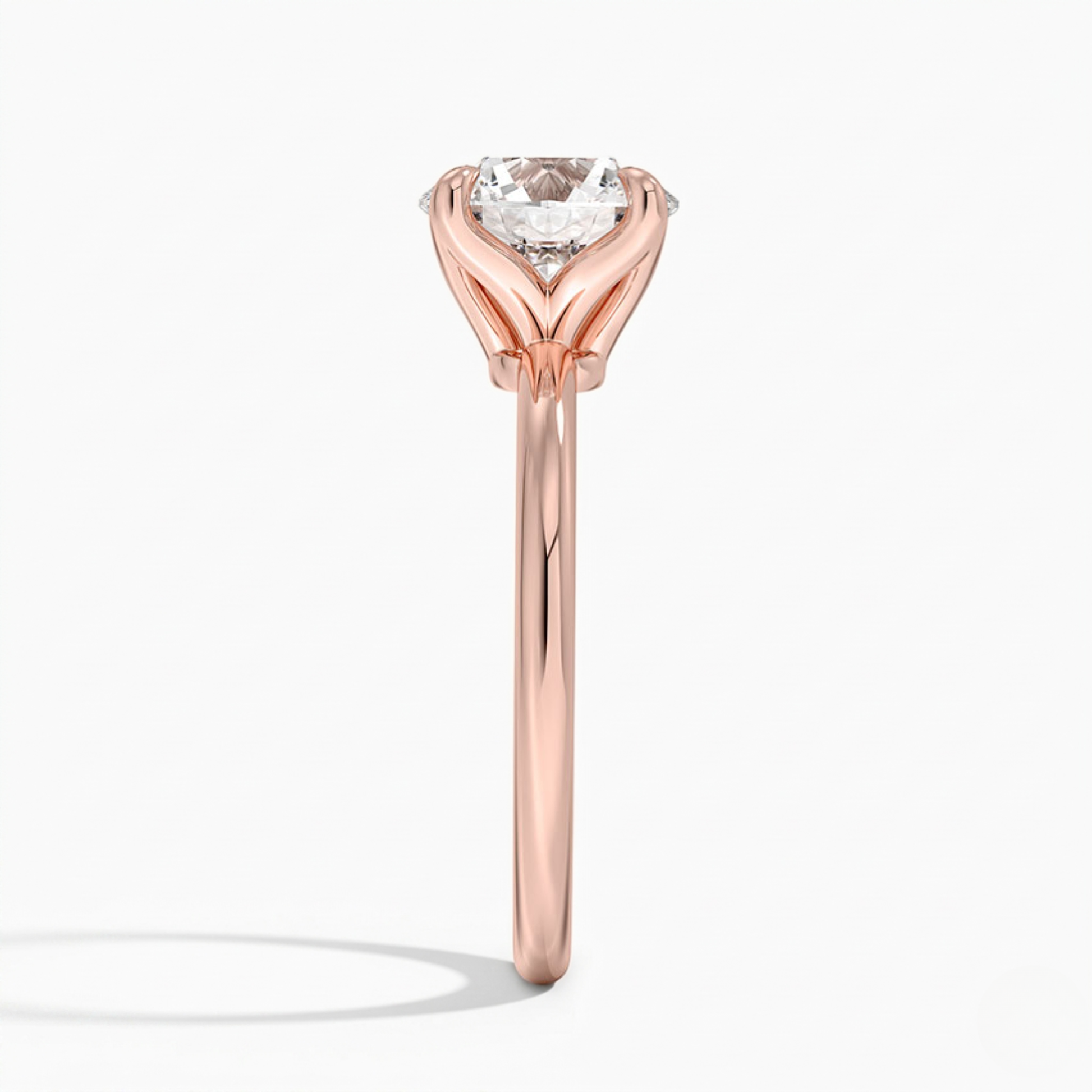 Classic Petal Round Solitaire Engagement Ring