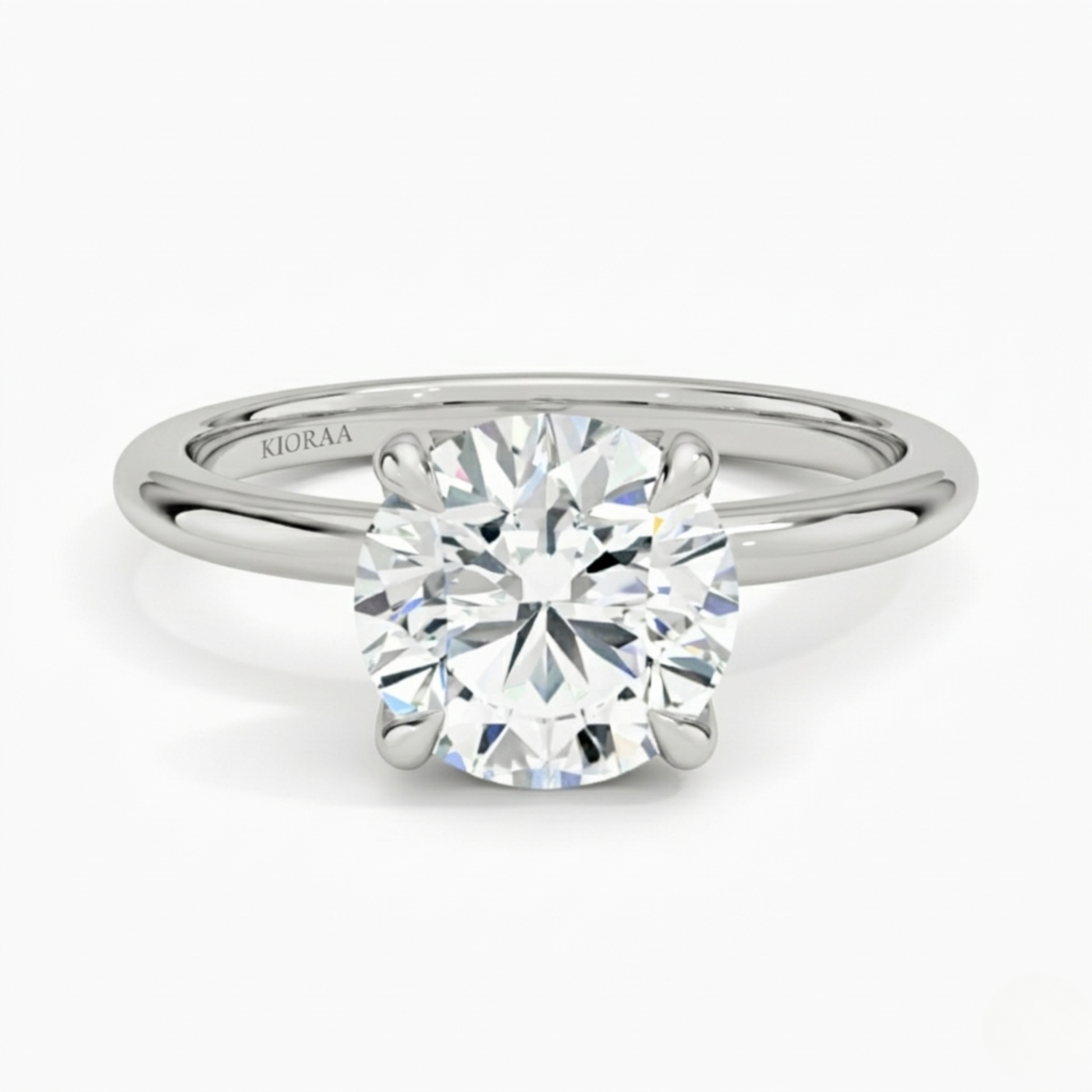 Classic Petal Round Solitaire Engagement Ring