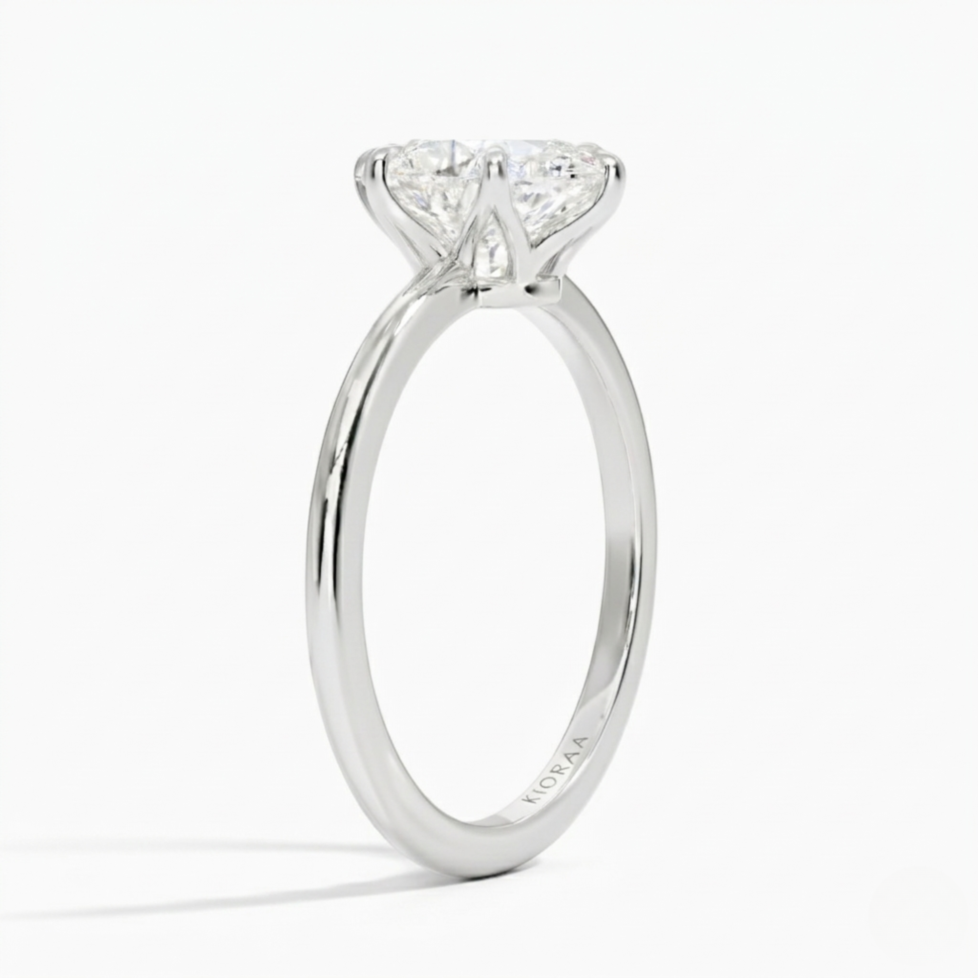 Classic Petal Round Solitaire Engagement Ring