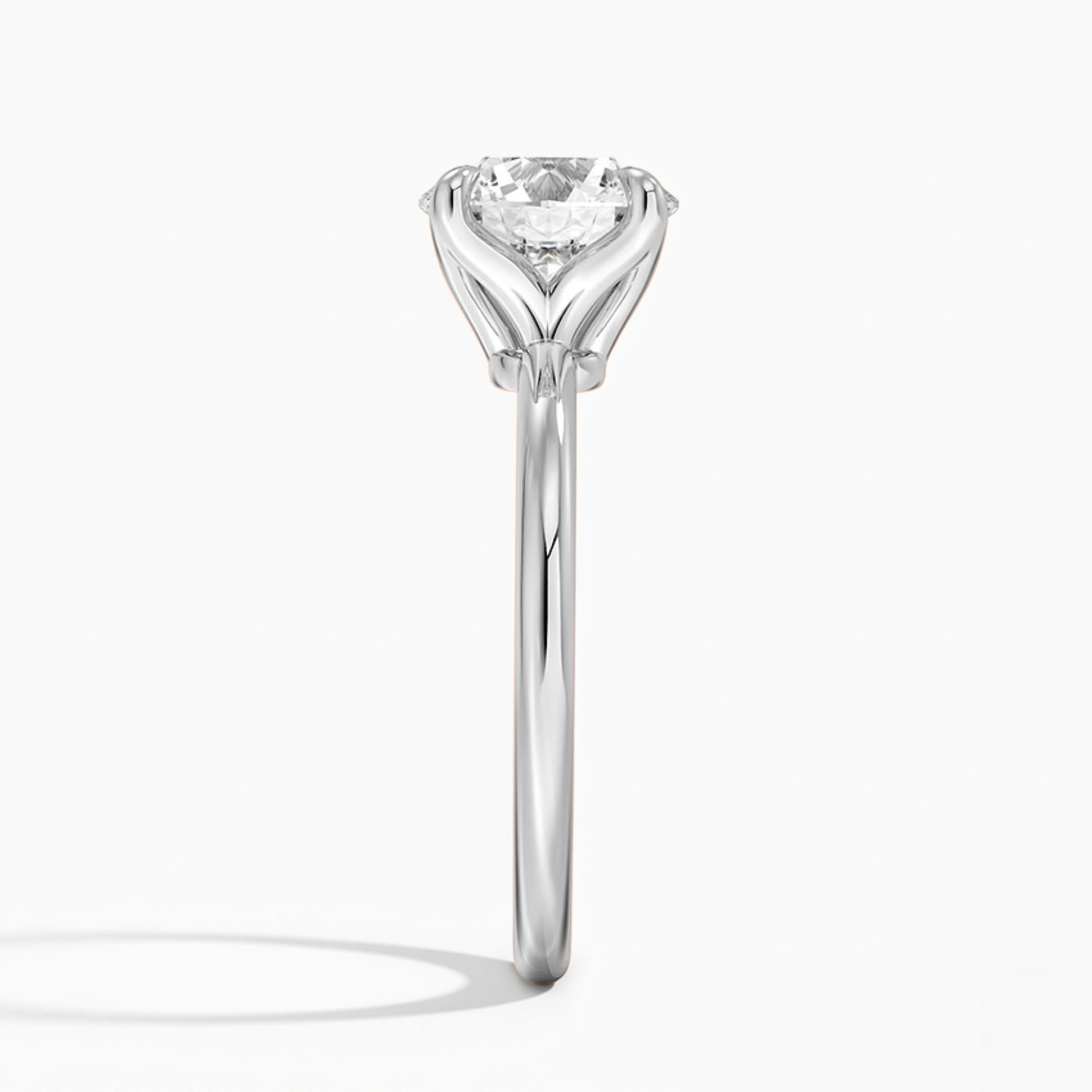Classic Petal Round Solitaire Engagement Ring