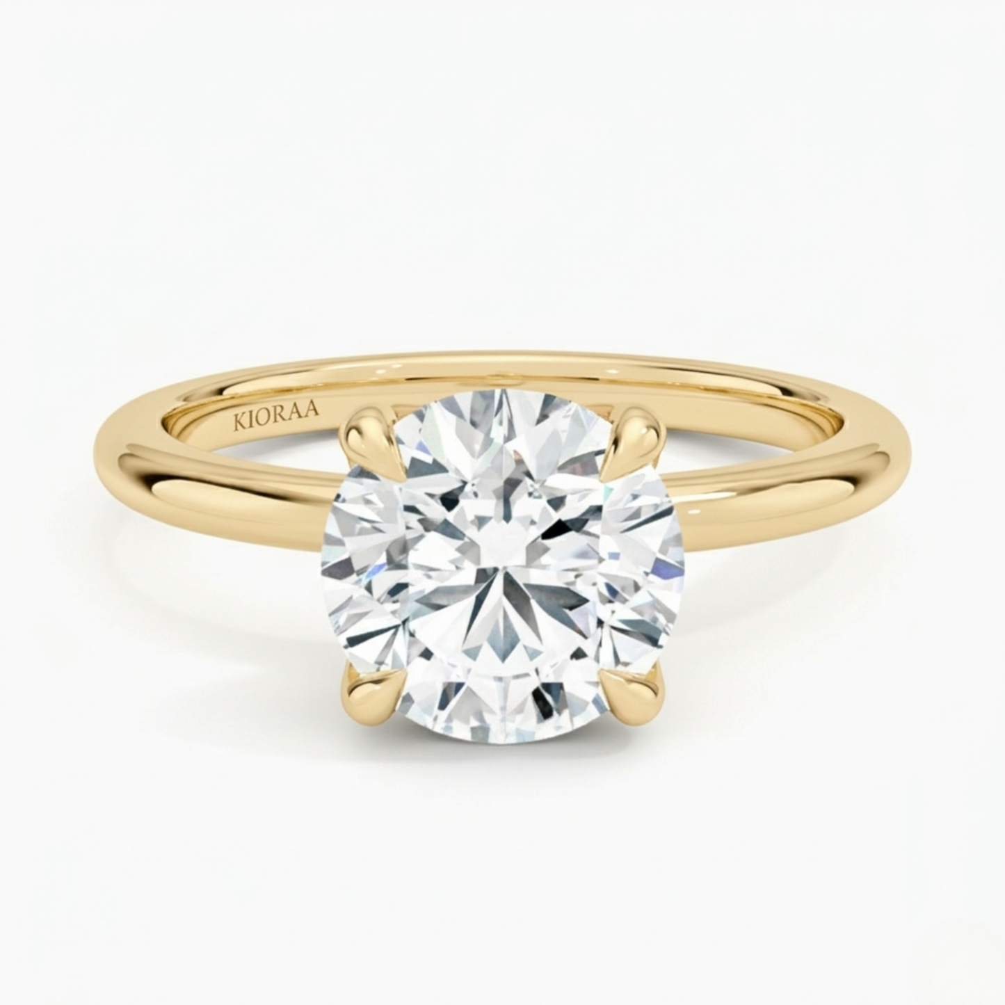 Classic Petal Round Solitaire Engagement Ring