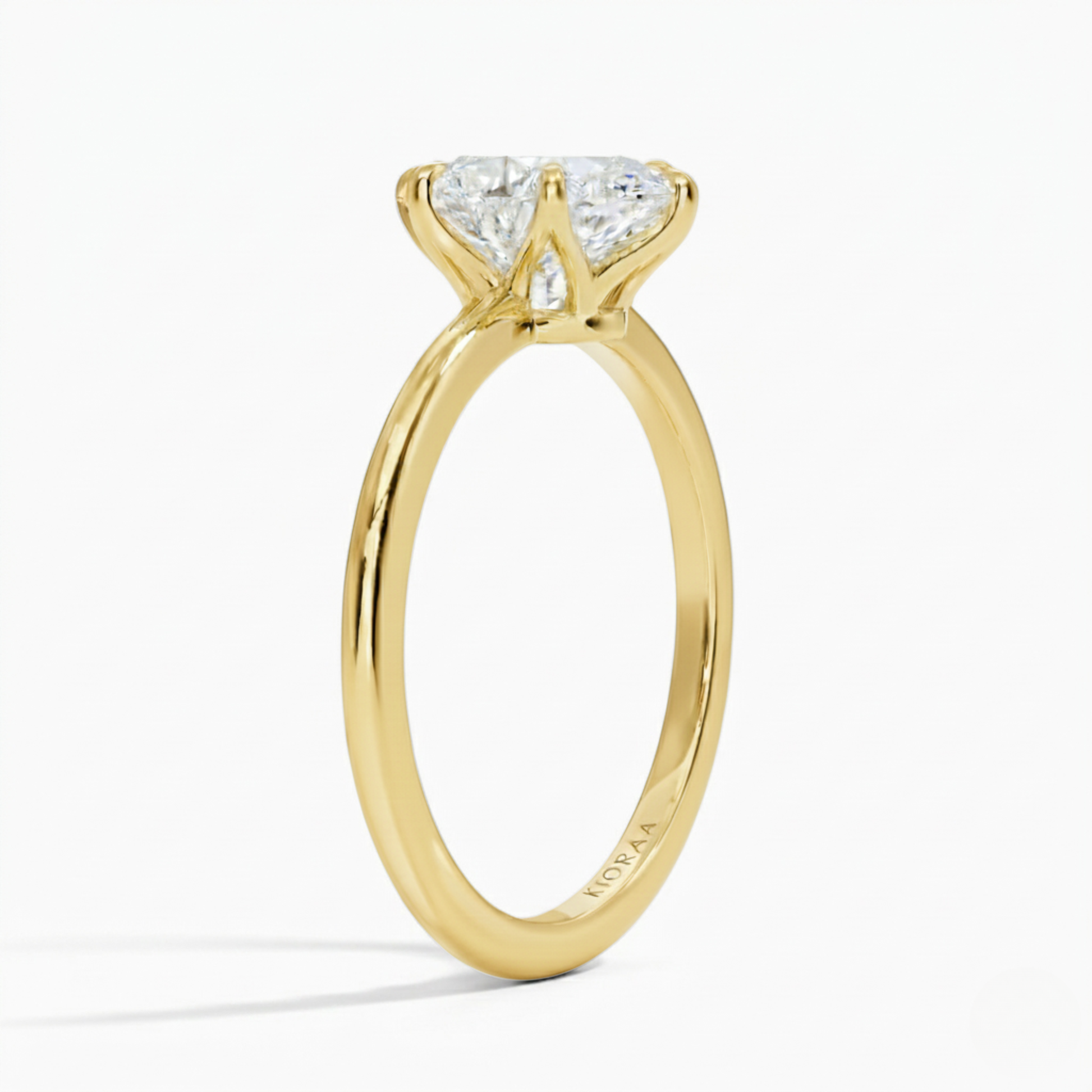 Classic Petal Round Solitaire Engagement Ring