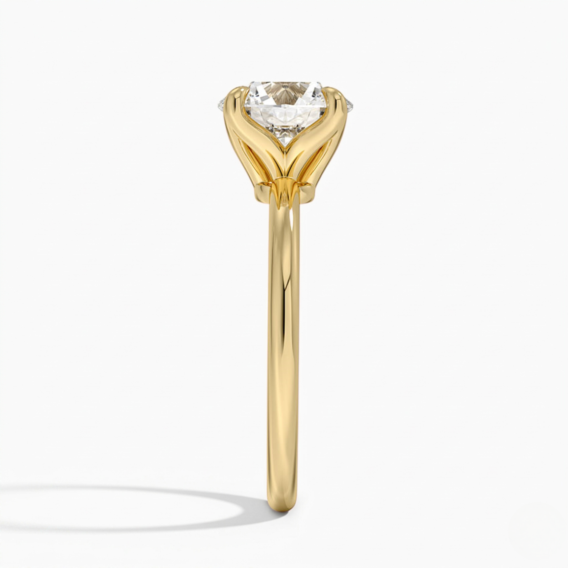 Classic Petal Round Solitaire Engagement Ring