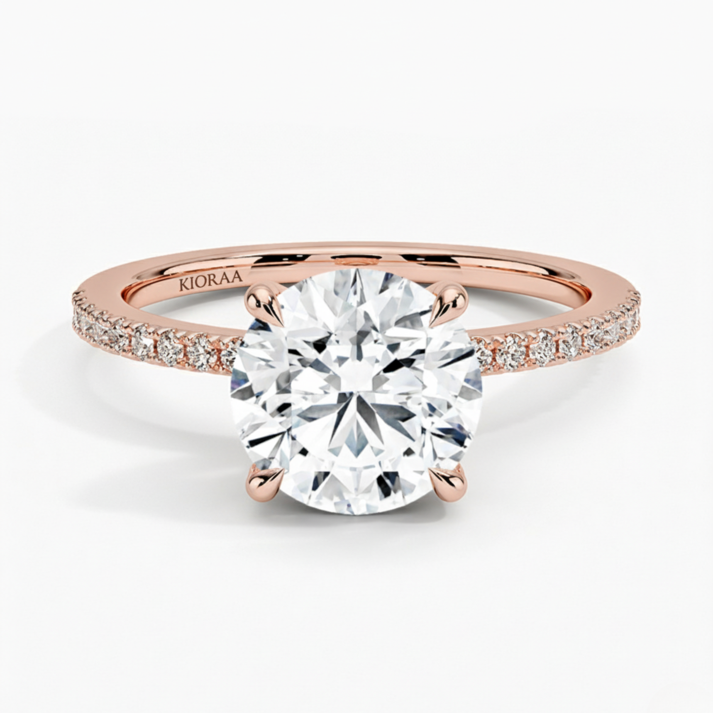 Hidden Halo Round Lab Grown Diamond Ring