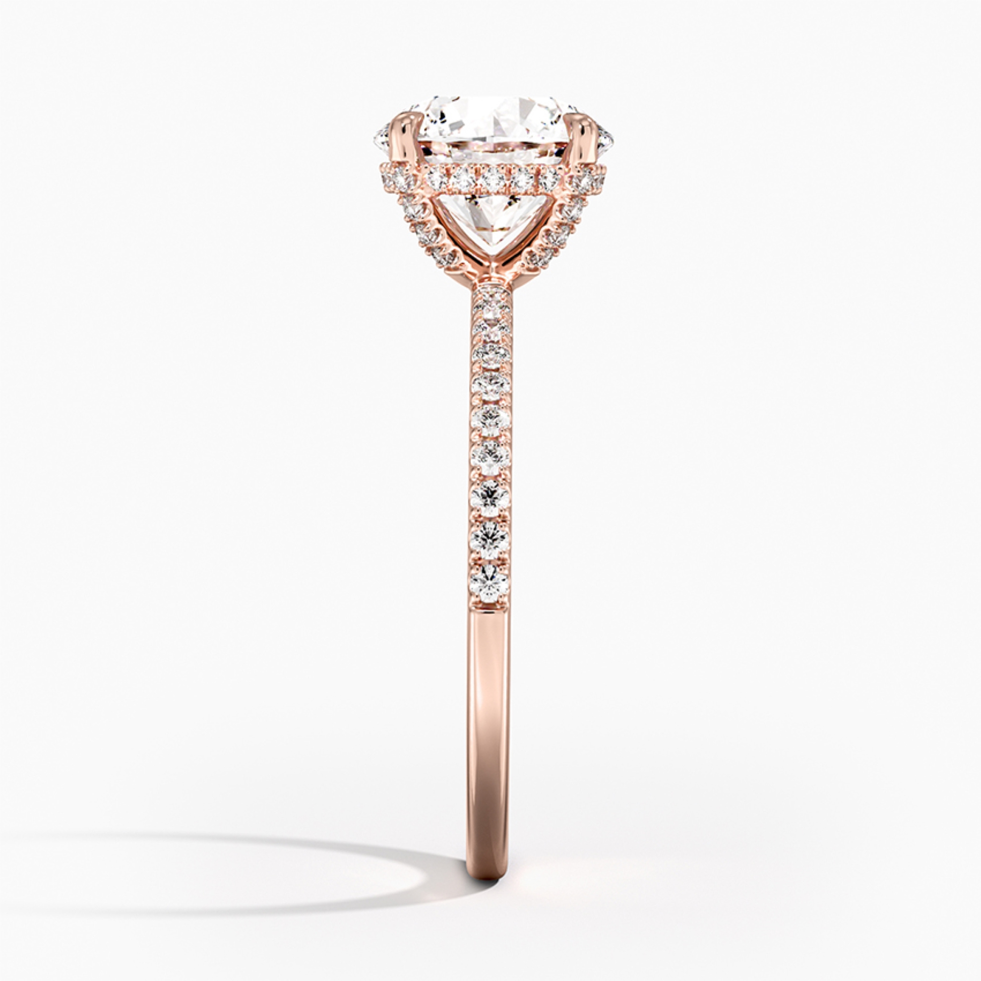 Hidden Halo Round Lab Grown Diamond Ring