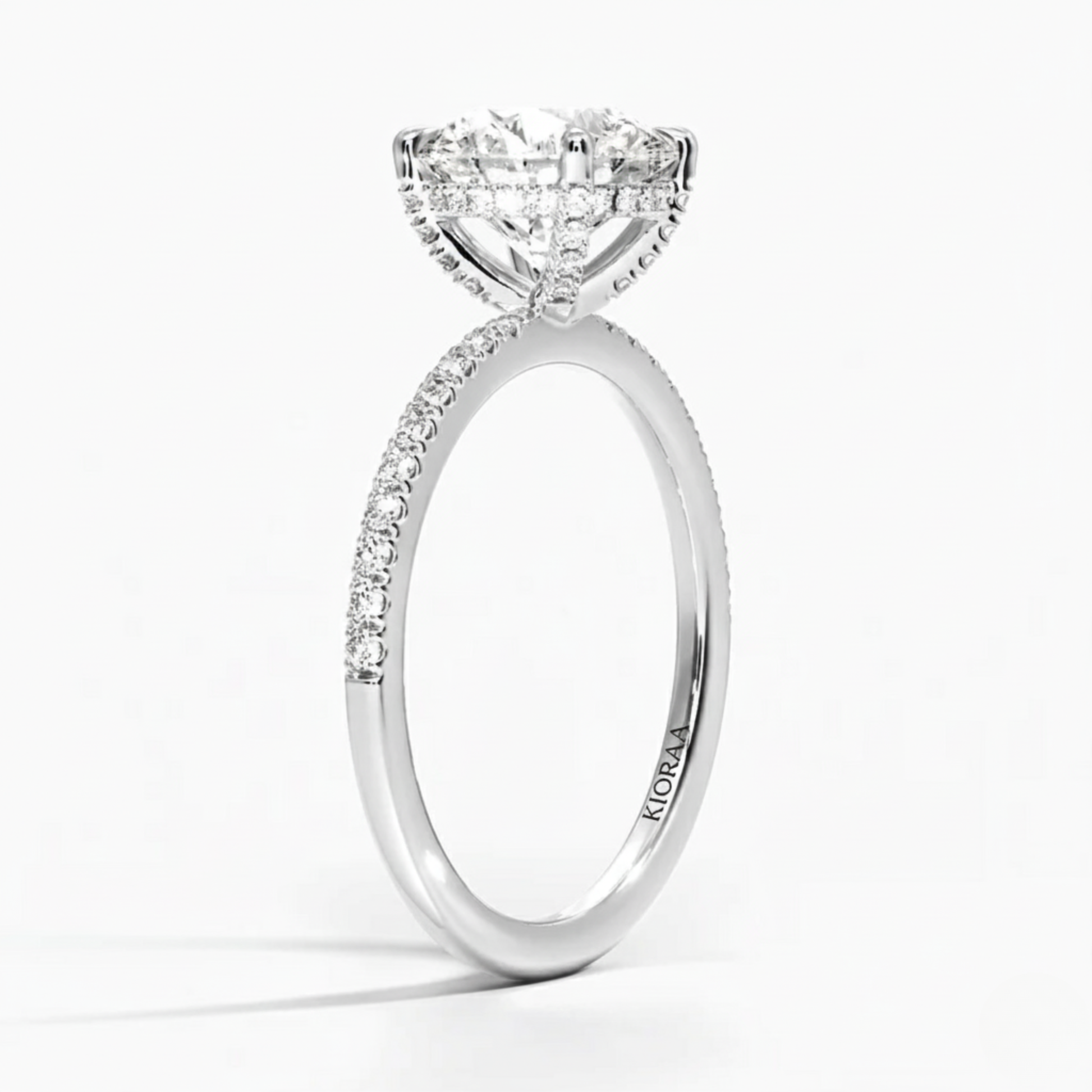 Hidden Halo Round Lab Grown Diamond Ring